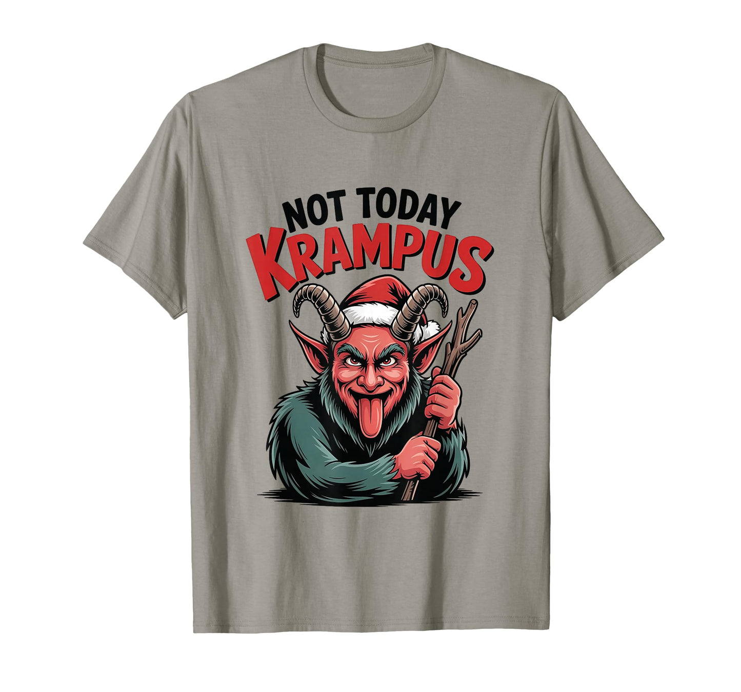 Funny Not Today Krampus Evil Christmas Dark Santa Xmas T-Shirt
