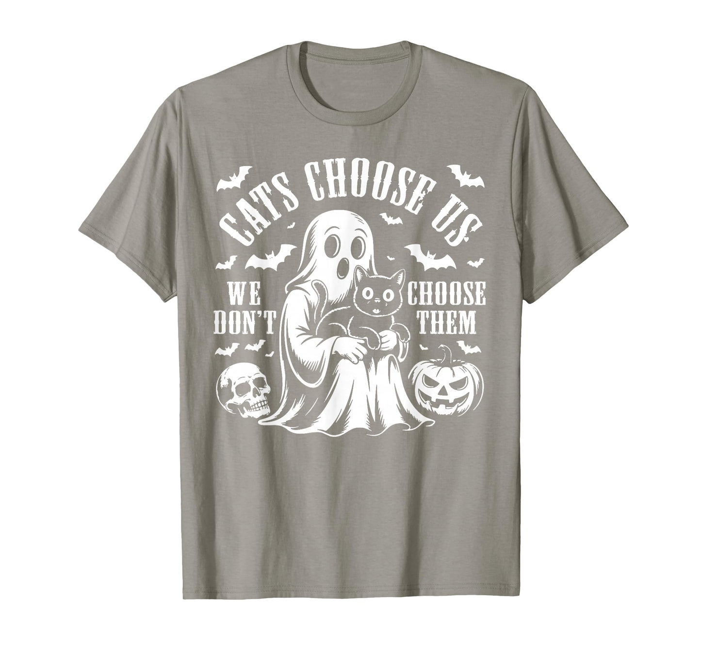 Halloween Spooky Ghost Cats Choose Us, We Don't Choose Them T-Shirt