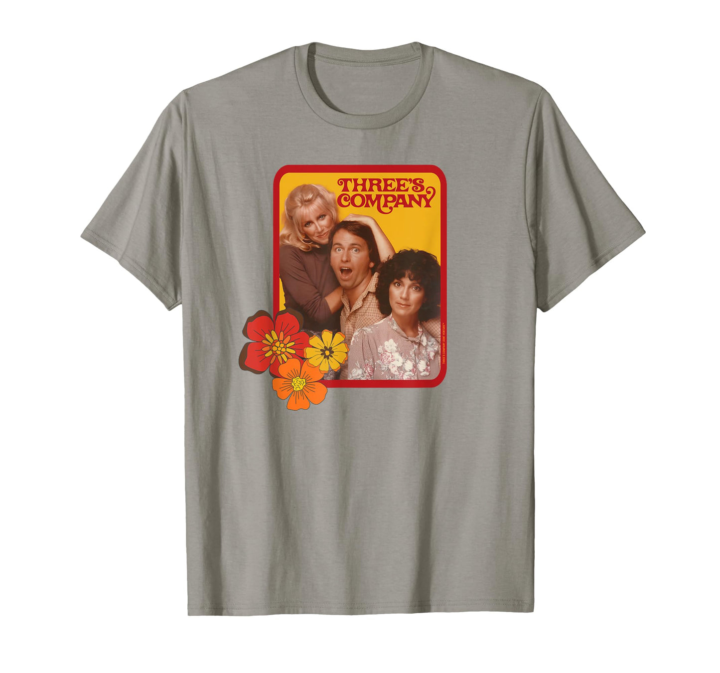 Jack & Janet & Chrissy Three's Company Retro Floral Graphic T-Shirt