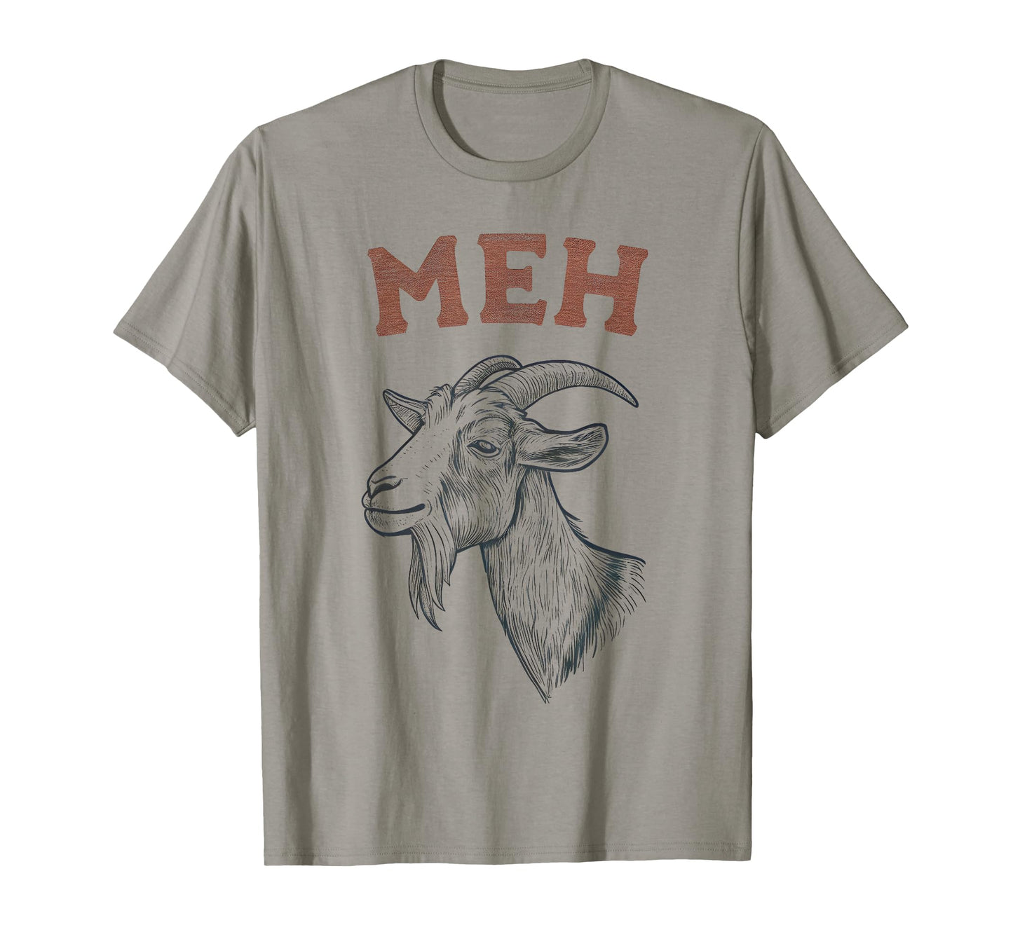 Meh Funny Sarcastic Goat Lover Animal Vintage Graphic T-Shirt