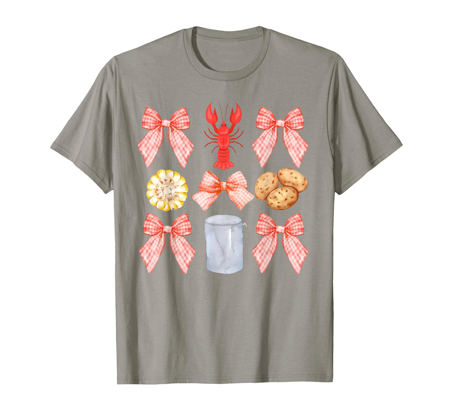 Pink Bow Cute Coquette Crawfish Boil Y2K Girl Aesthetic T-Shirt