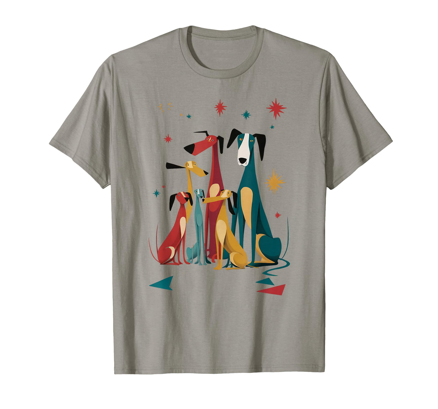 Vintage Retro Mid-Century Long Neck Dogs 50s 60s Style T-Shirt