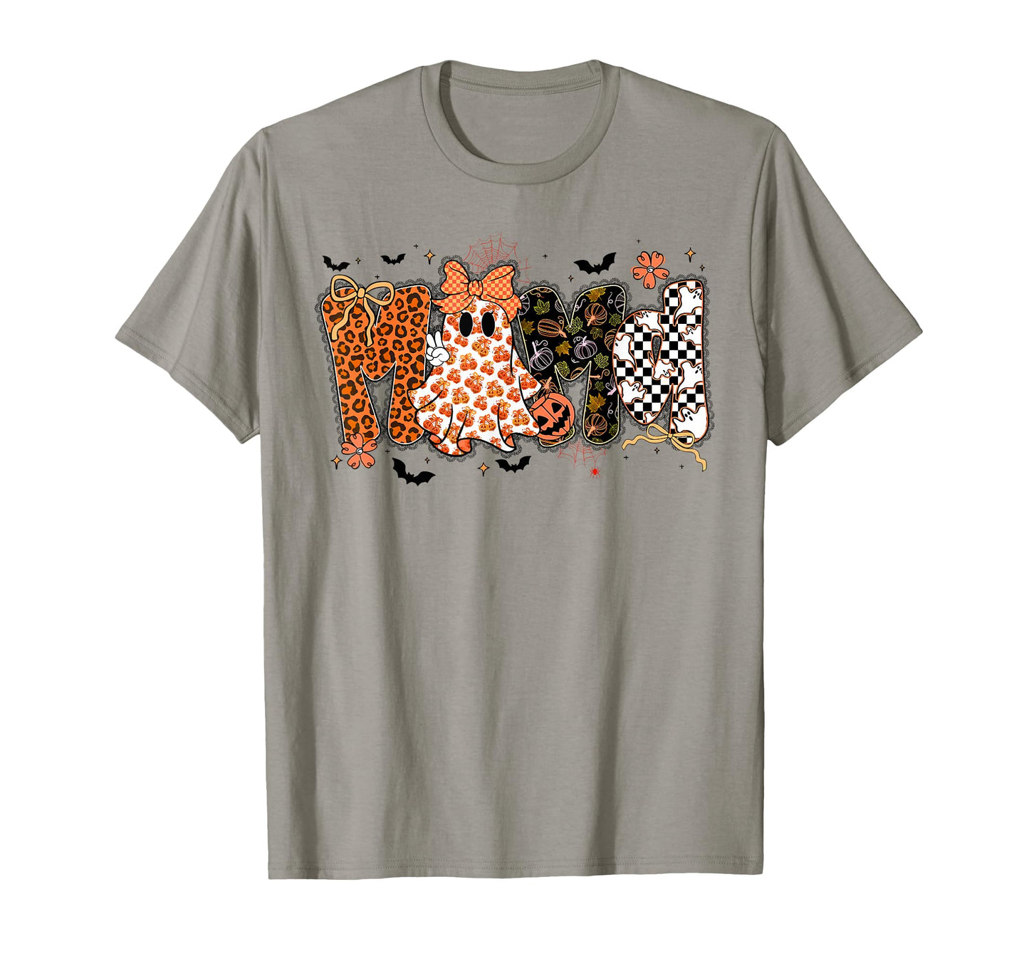 Preppy Ghost Halloween Mama Fall Lace Mom Mother Women T-Shirt