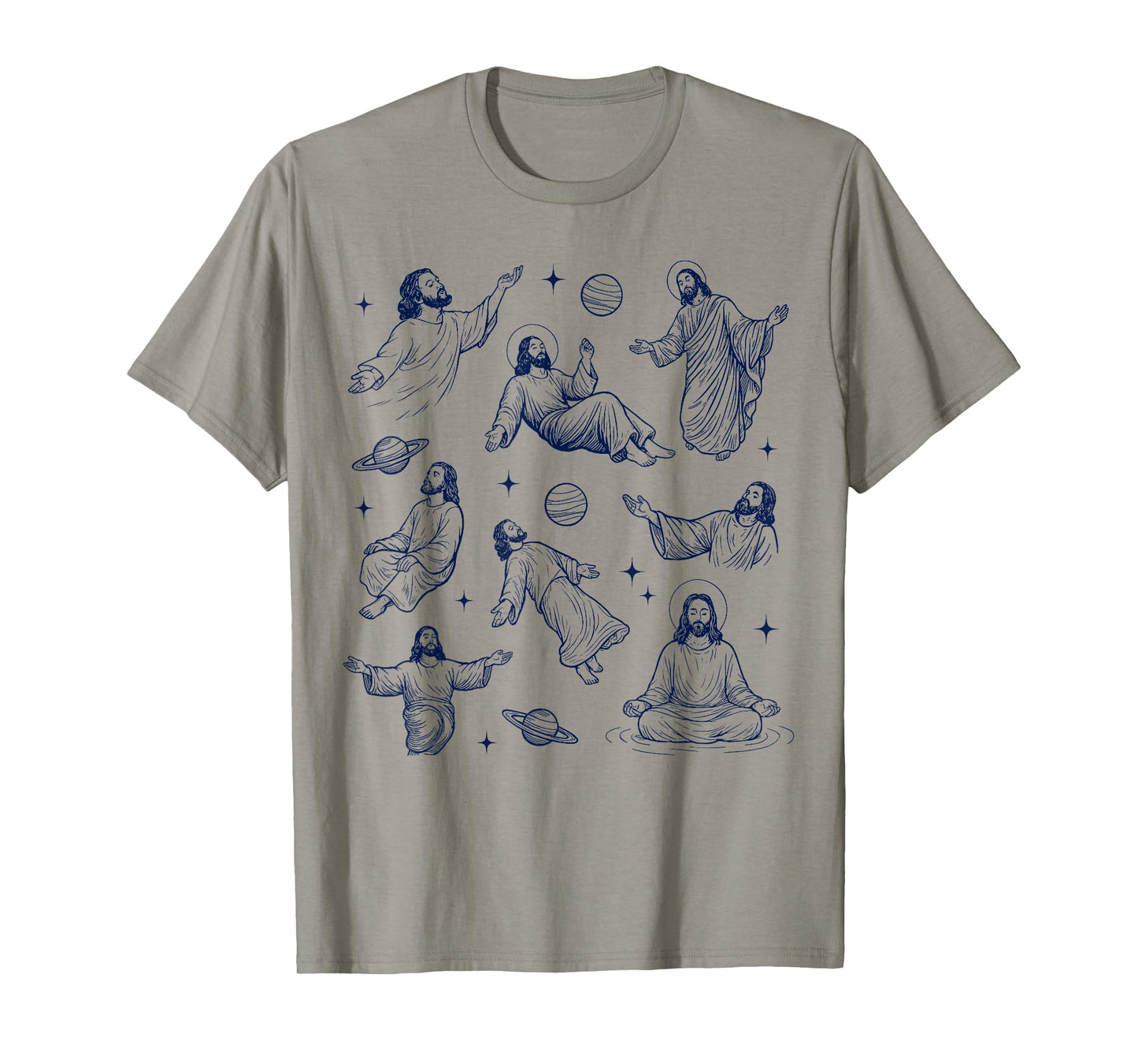 Floating Jesus Space Funny Faith Christian Jesus Galaxy T-Shirt