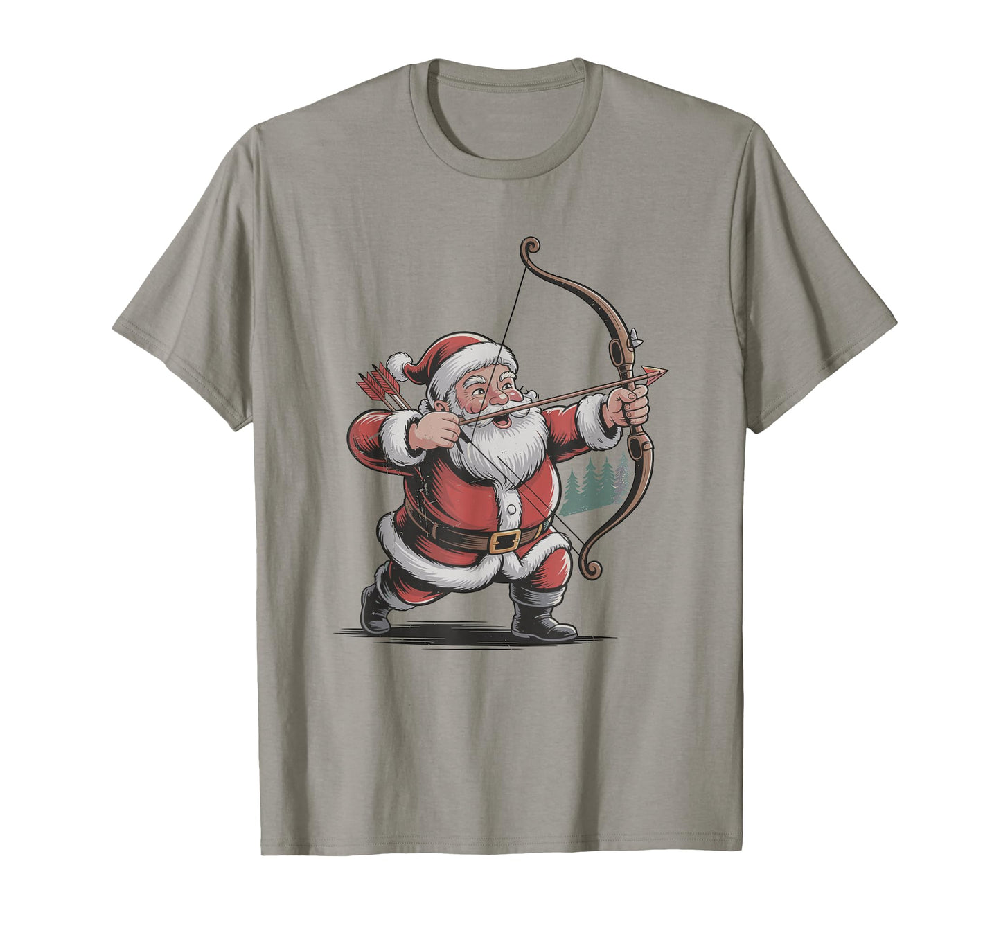 Santa Playing Archery Retro Vintage Christmas Holiday Sports T-Shirt