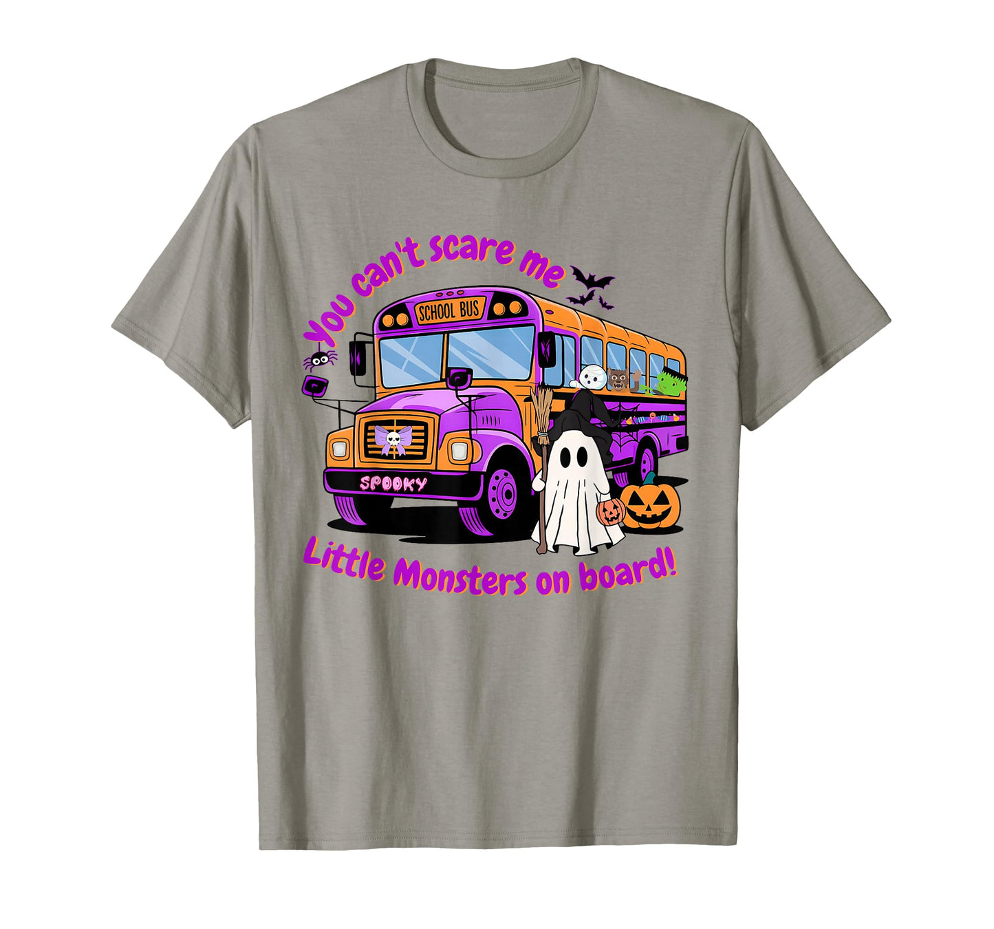 Halloween School Bus Witch Ghost Trick Or Treat Spooky Vibes T-Shirt