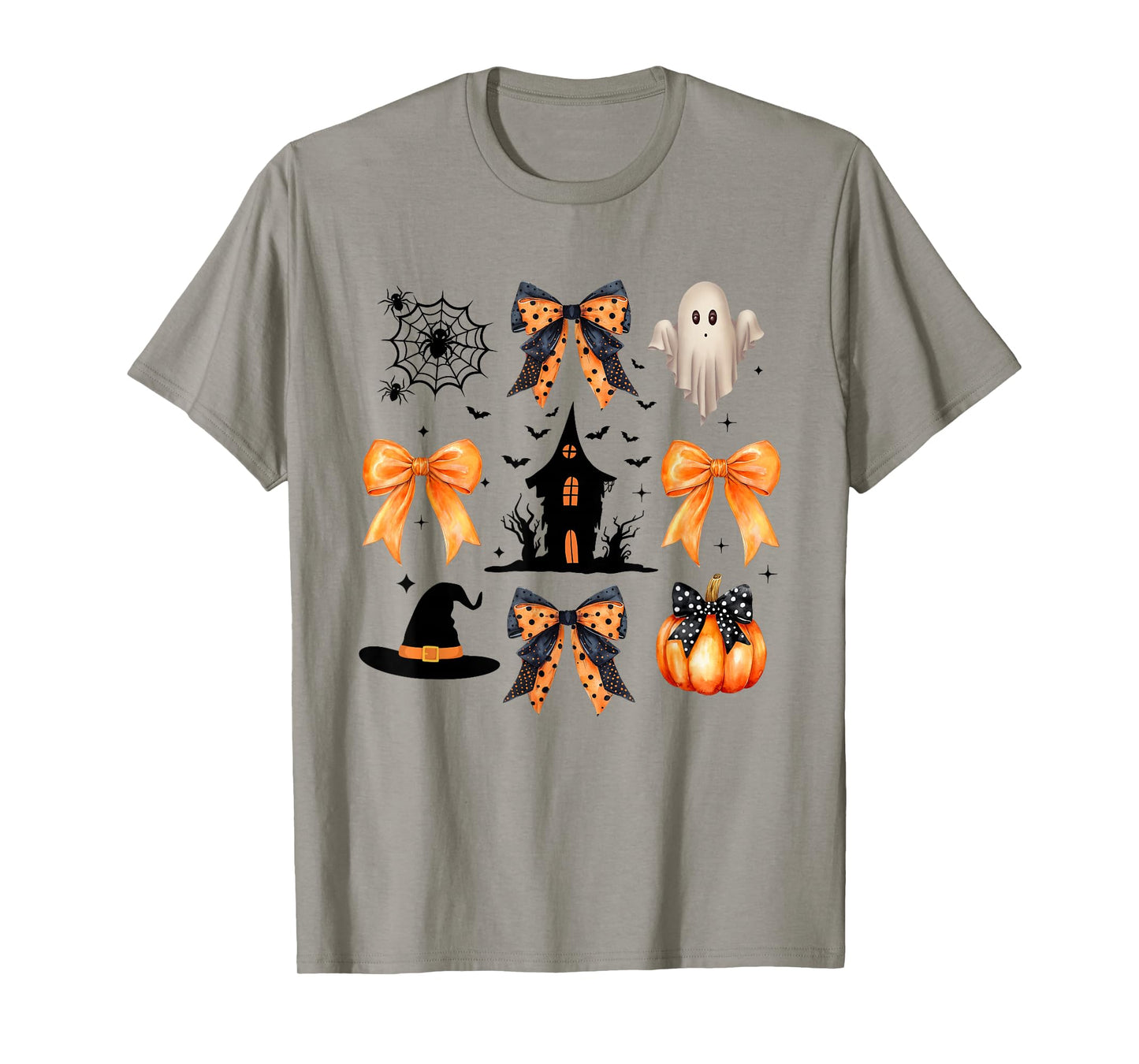 Halloween Coquette Bow Pumpkin Ghost Boo Funny Halloween T-Shirt
