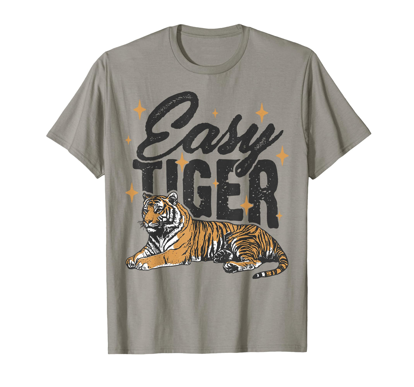 Easy Tiger Retro Distressed Vintage Tiger Graphic T-Shirt