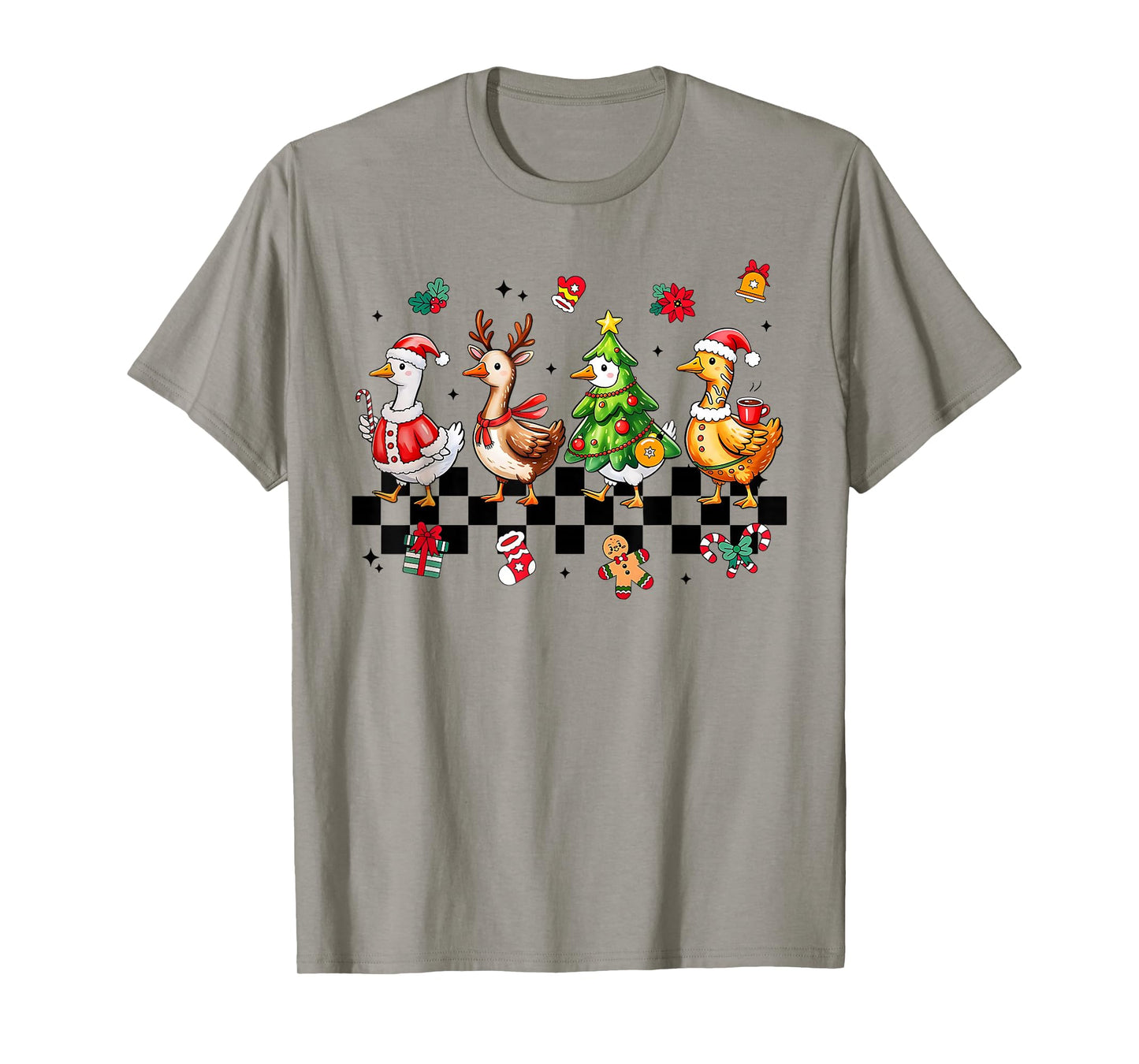 Xmas Santa Gingerbread Goose Merry Christmas Men Women Kids T-Shirt