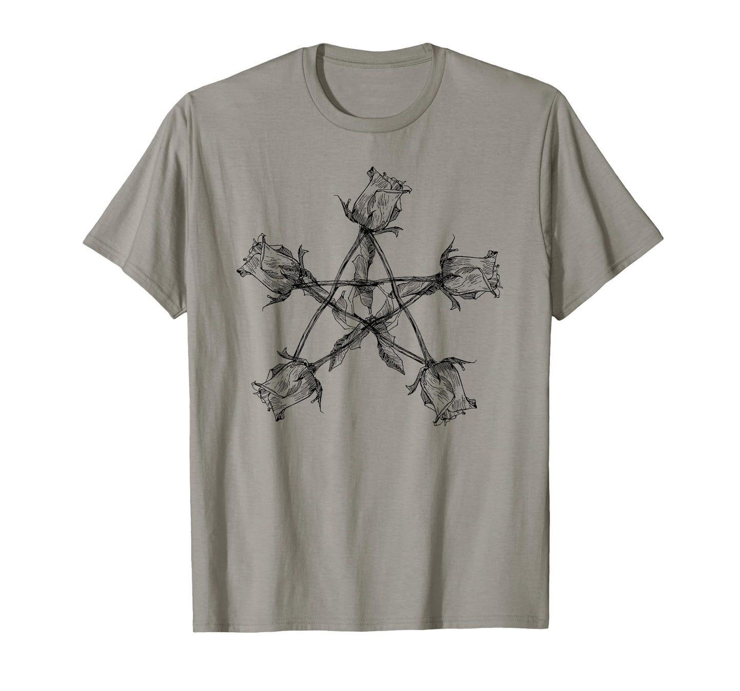 Pentagram 5 Elements Gothic Occult Wicca Roses Pentagram T-Shirt