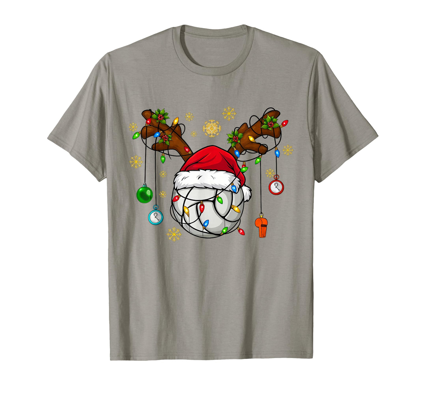 Christmas Volleyball Ball Santa Hat Funny Sport Xmas Girls T-Shirt