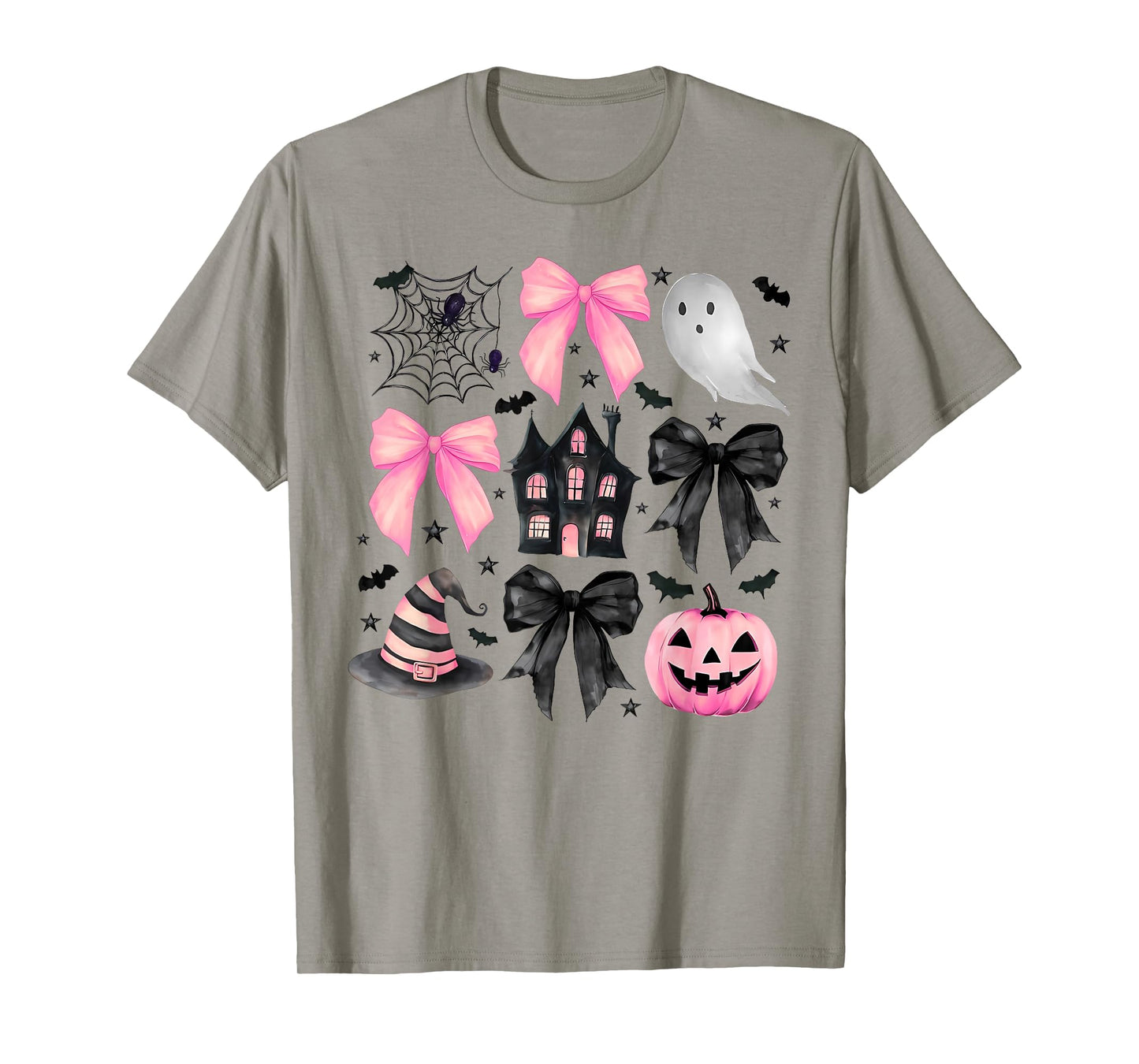 Pink Coquette Bow Halloween Pumpkin Day Women Girls Kids T-Shirt