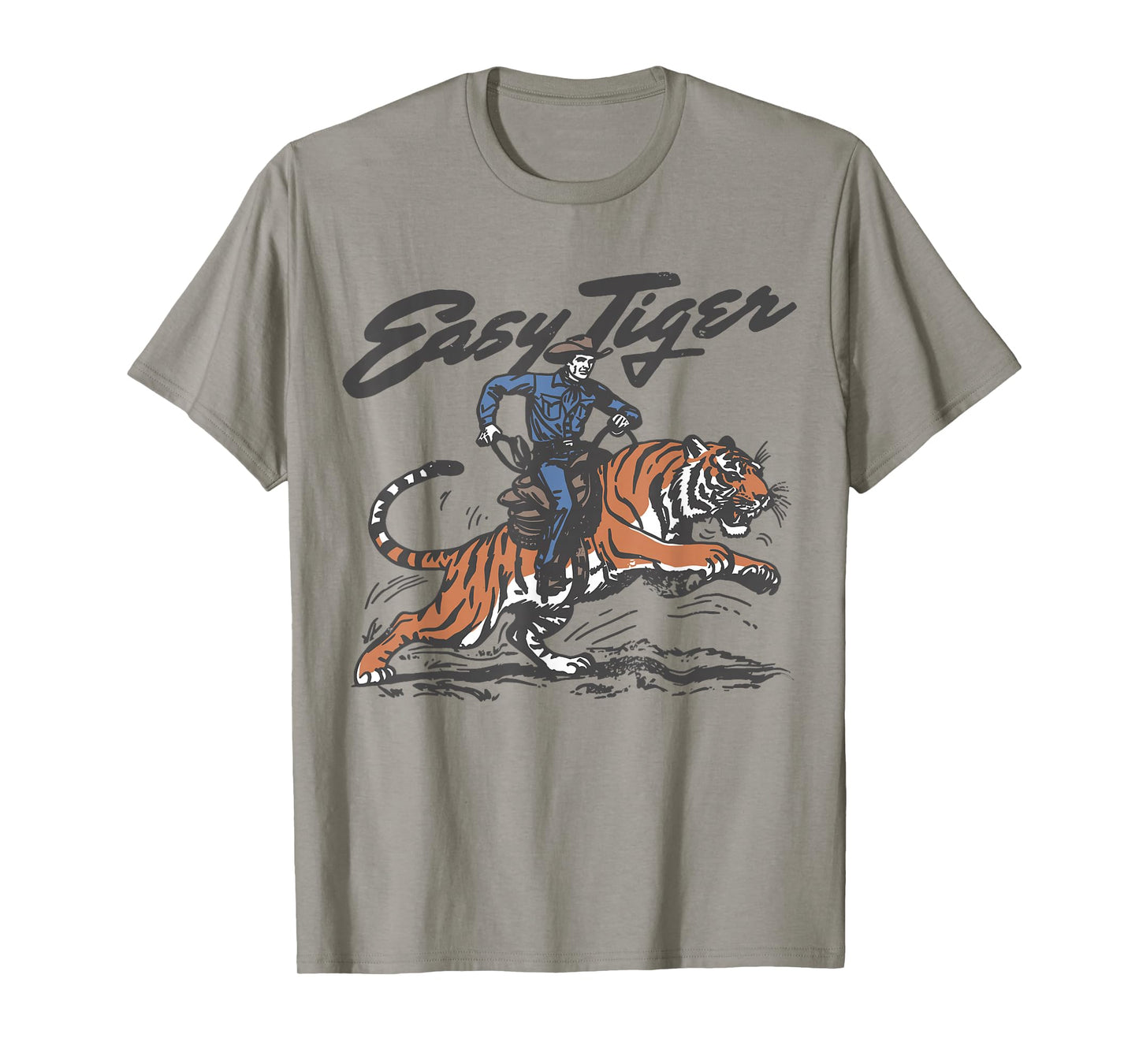 Easy Tiger Retro Cowboy Design Western Graphic T-Shirt