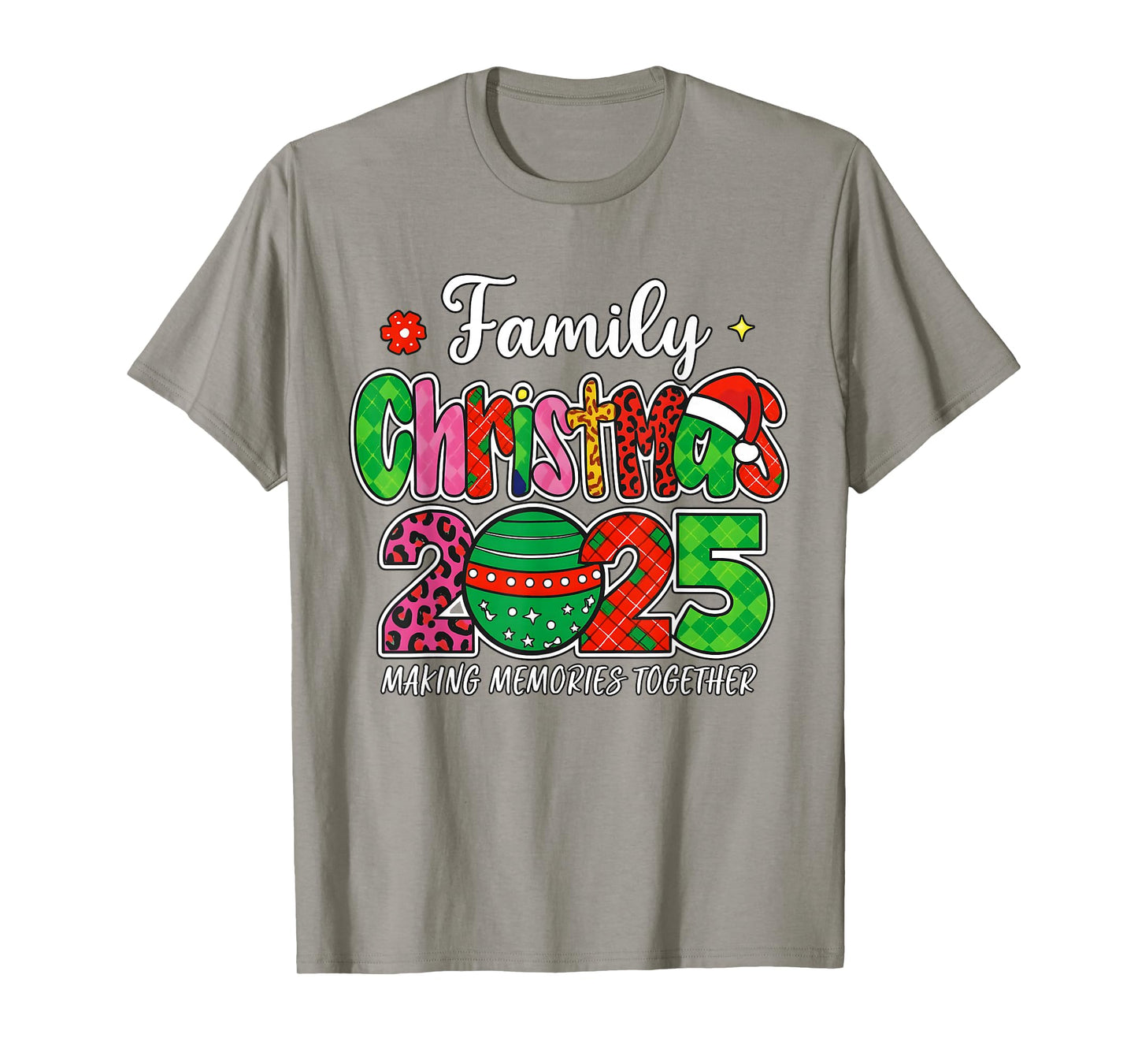 Cute Family Christmas 2025 Matching Santa Hat Xmas Family T-Shirt
