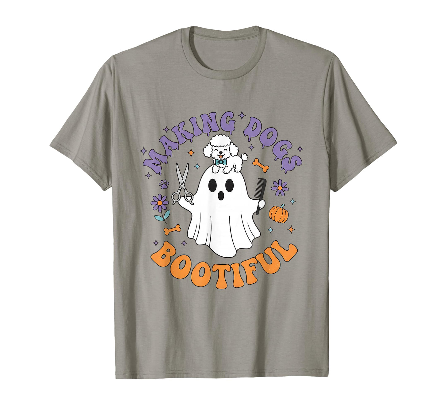 Making Dogs Bootiful Ghost Dog Groomer Halloween Costume T-Shirt