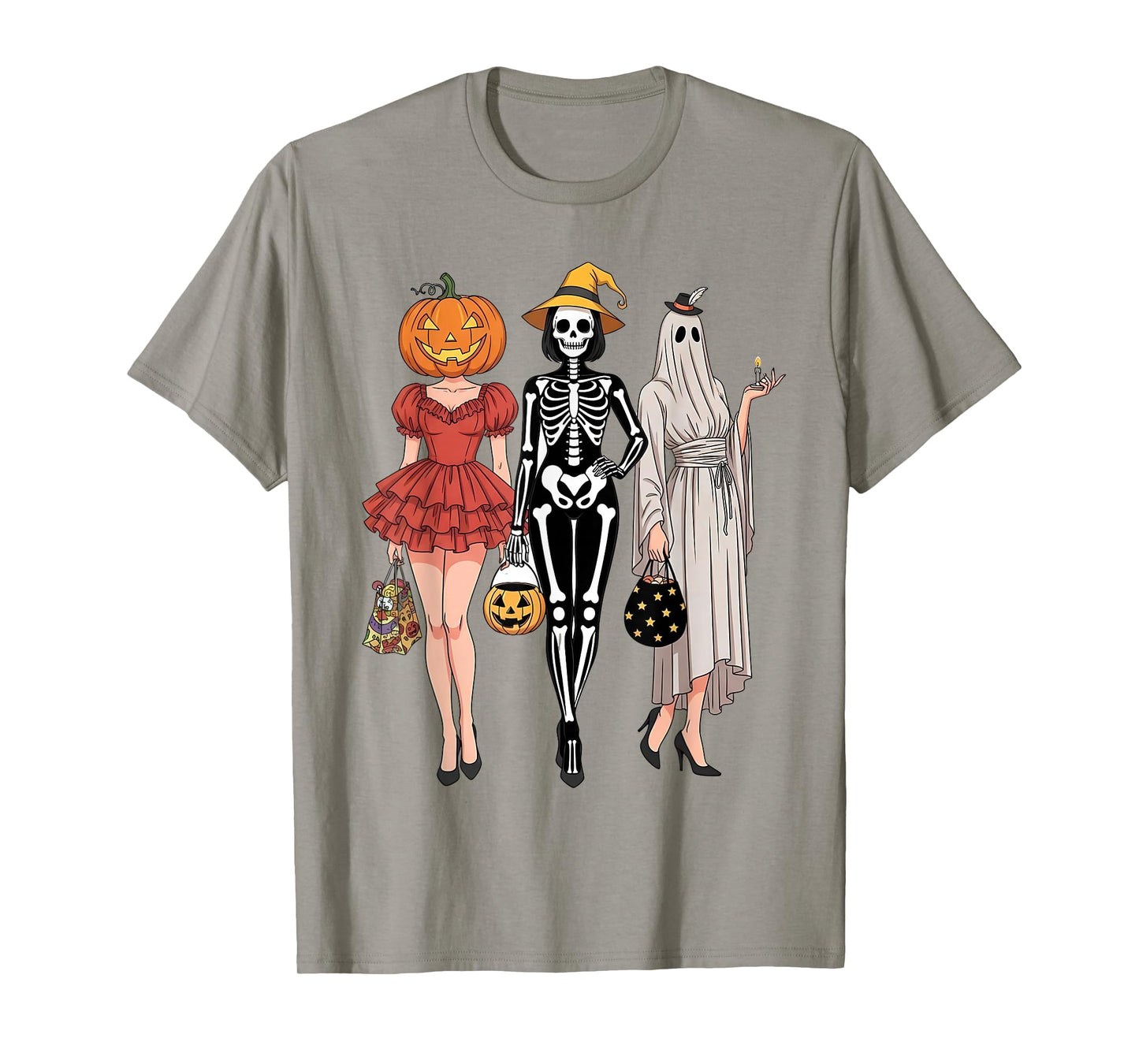 Halloween Witch Retro Vintage Pumpkin Adult Humor Pin Up T-Shirt