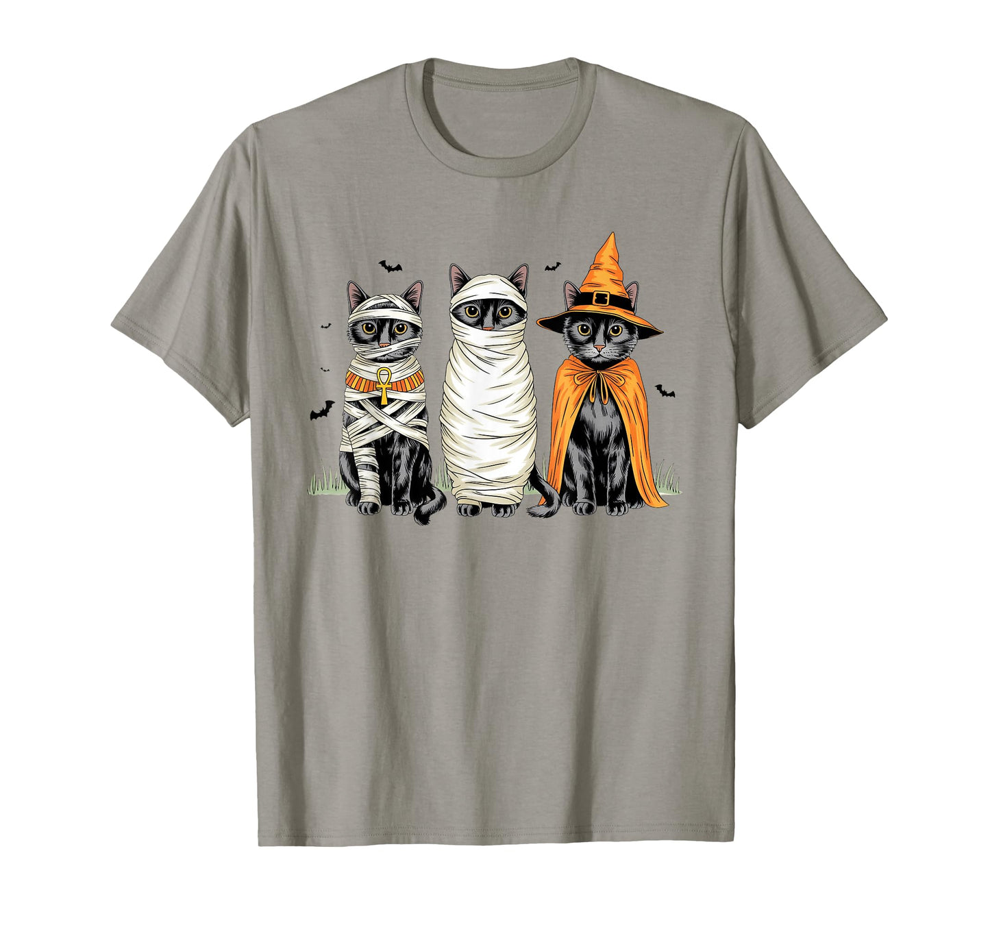Retro Cat Witch Scary Halloween Pumpkin Women Men Kids T-Shirt