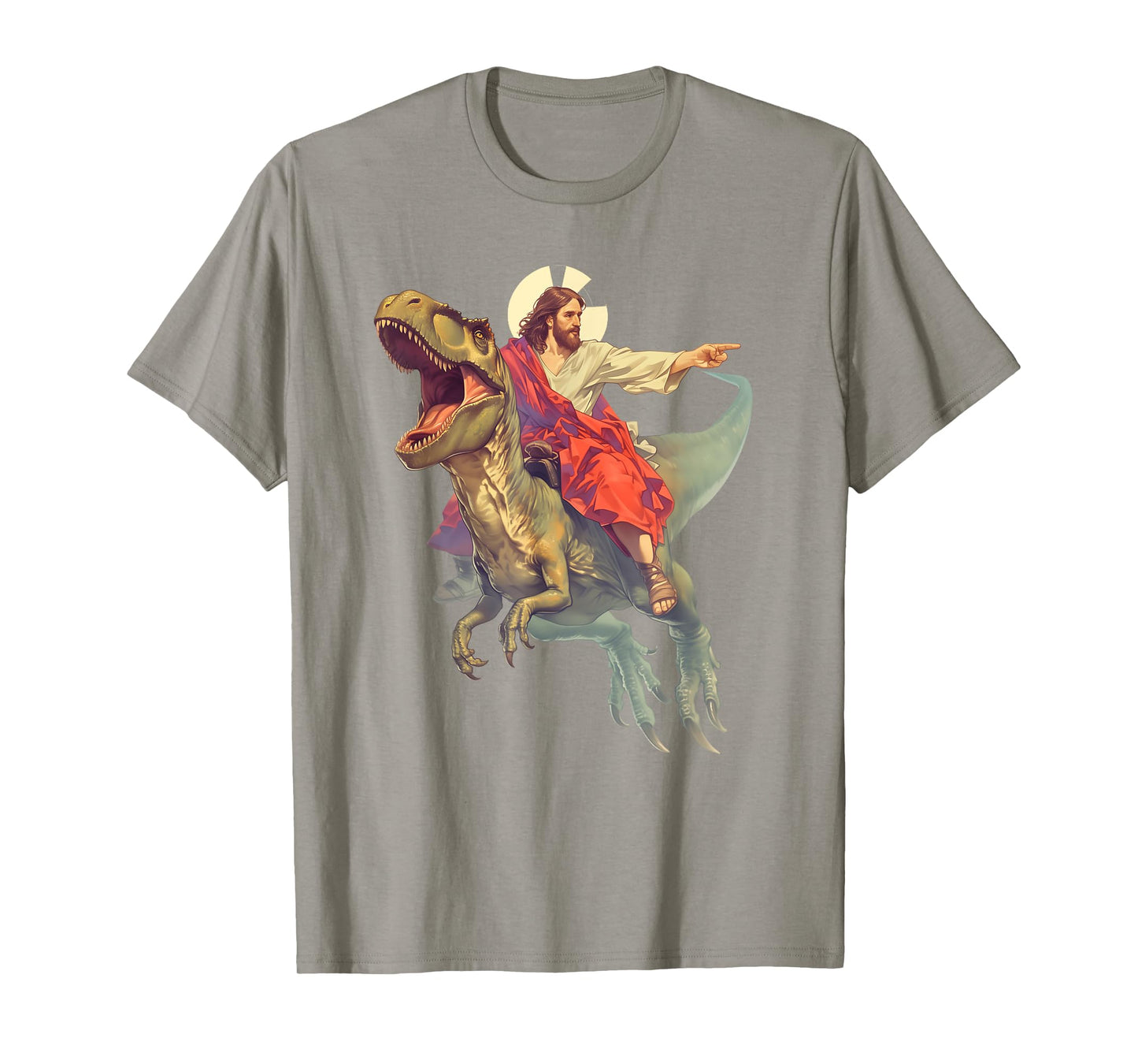 Jesus on Dinosaur | Funny Meme Oddly Specific Weird Ironic T-Shirt