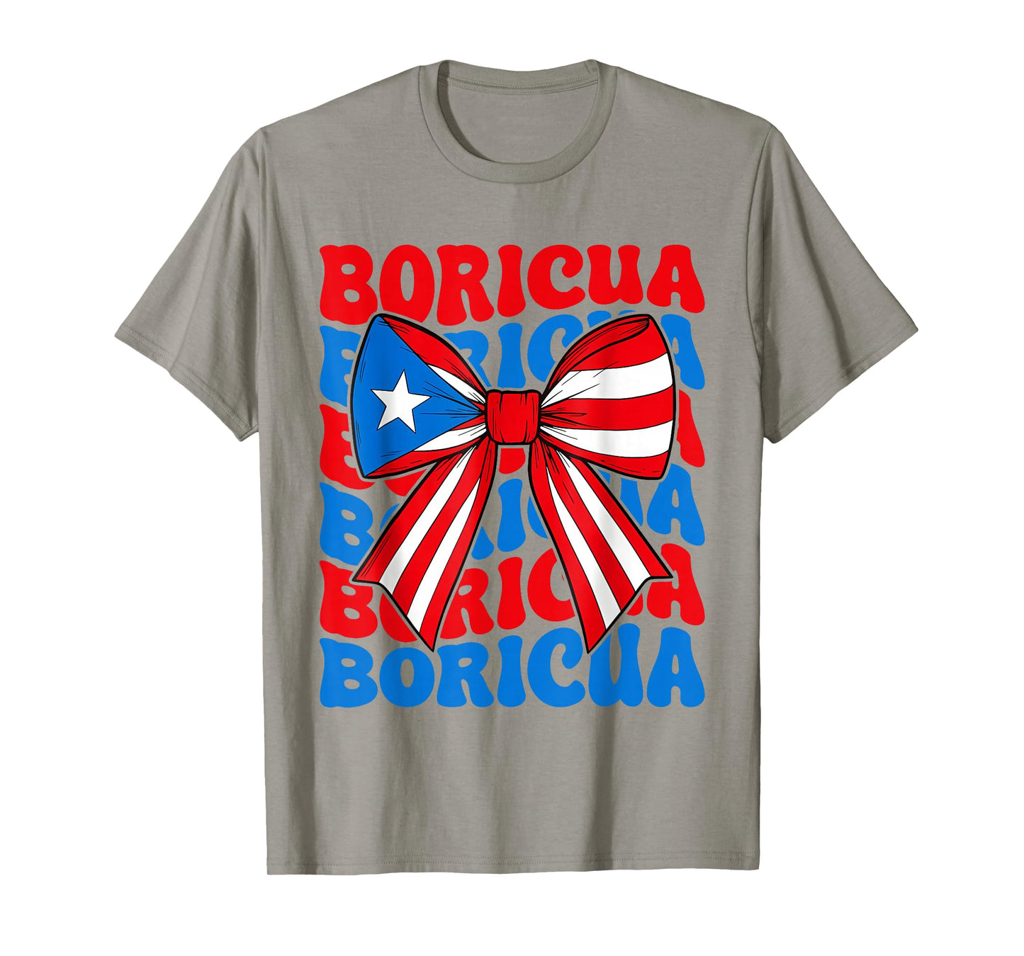 Boricua Women Girl Boricua Coquette Bow Puerto Rico Flag T-Shirt