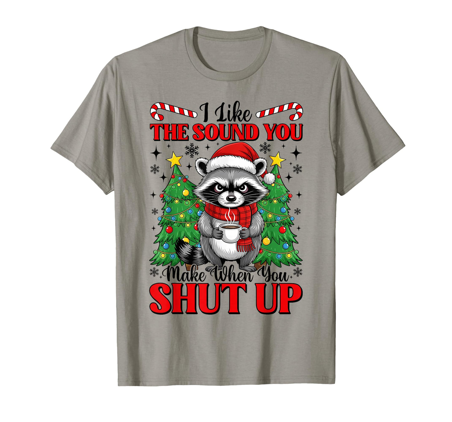 I Like The Sound You Make When You Shut Up Raccoon Christmas T-Shirt