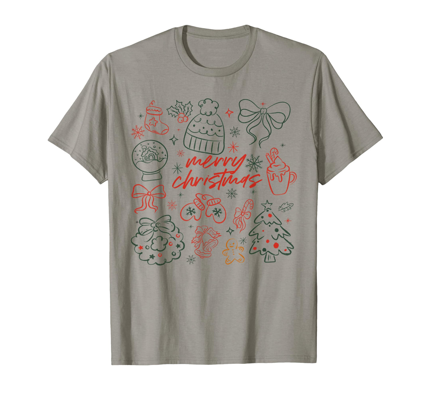 Merry Christmas Bow Santa Xmas Coquette Aesthetic Girl Women T-Shirt