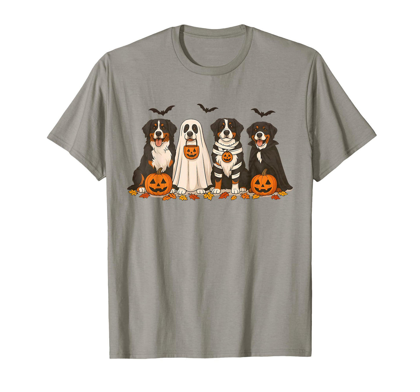 Retro Bernese Mountain Dog Halloween Funny Mummy Witch Ghost T-Shirt