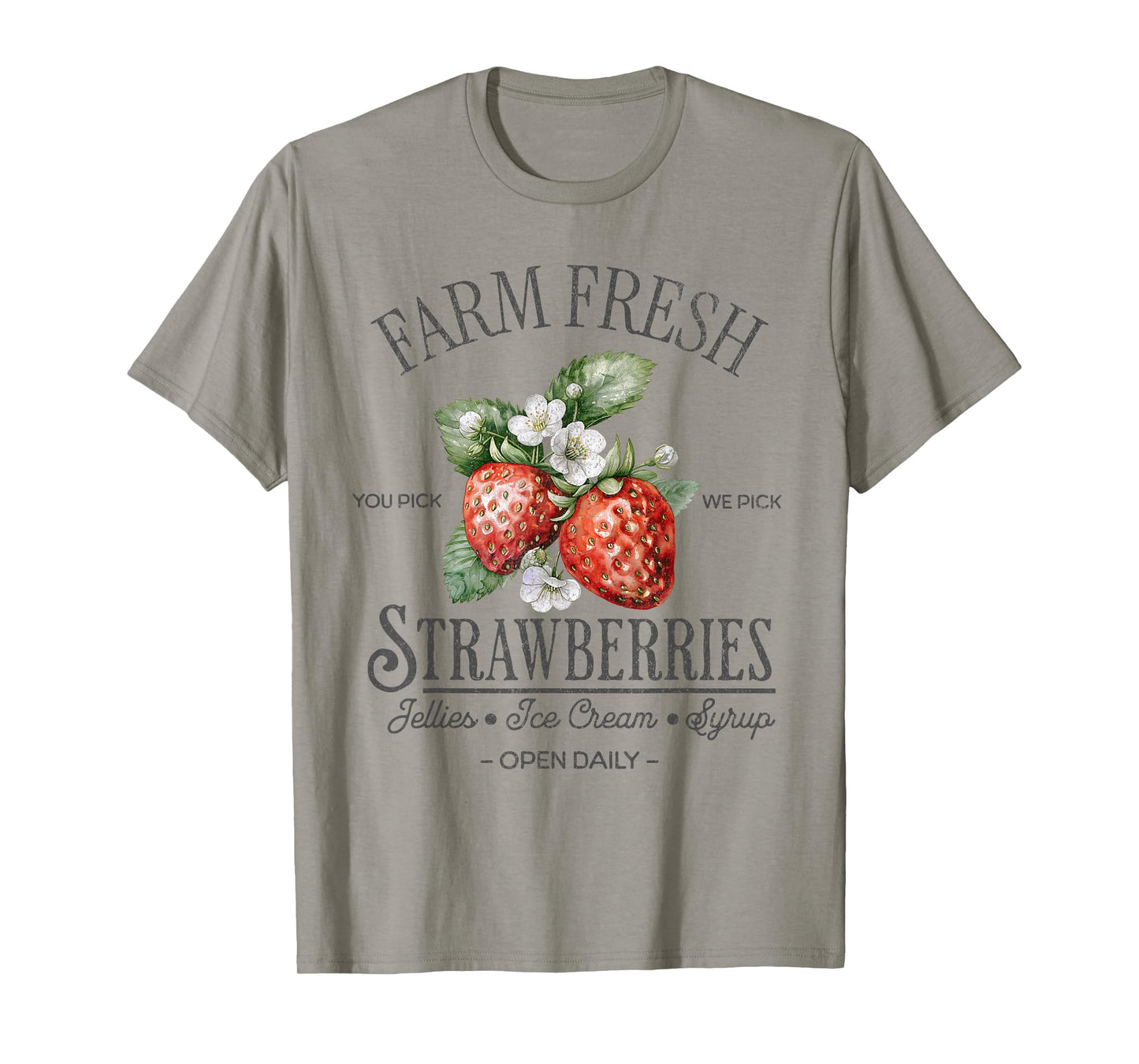 Farm Fresh Strawberries Vintage Strawberry Farmers Farm T-Shirt