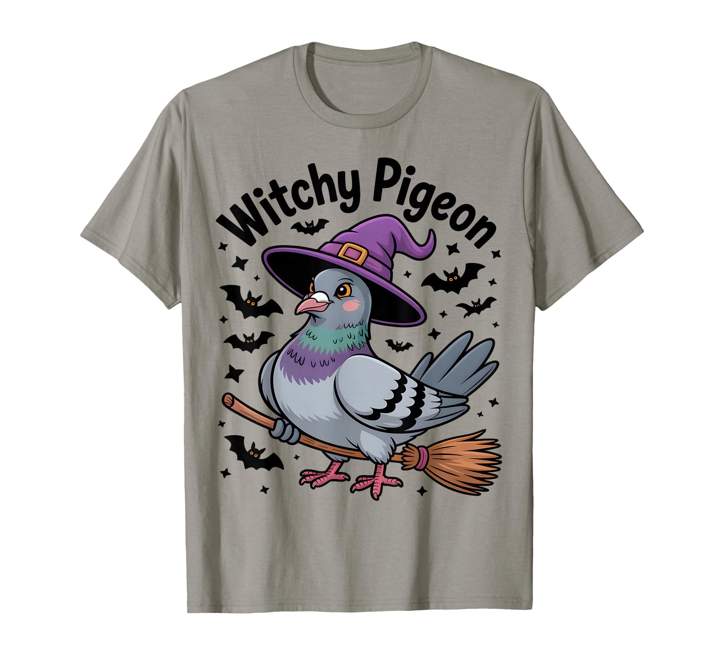 Witchy Pigeon Funny Halloween Bird Lover T-Shirt