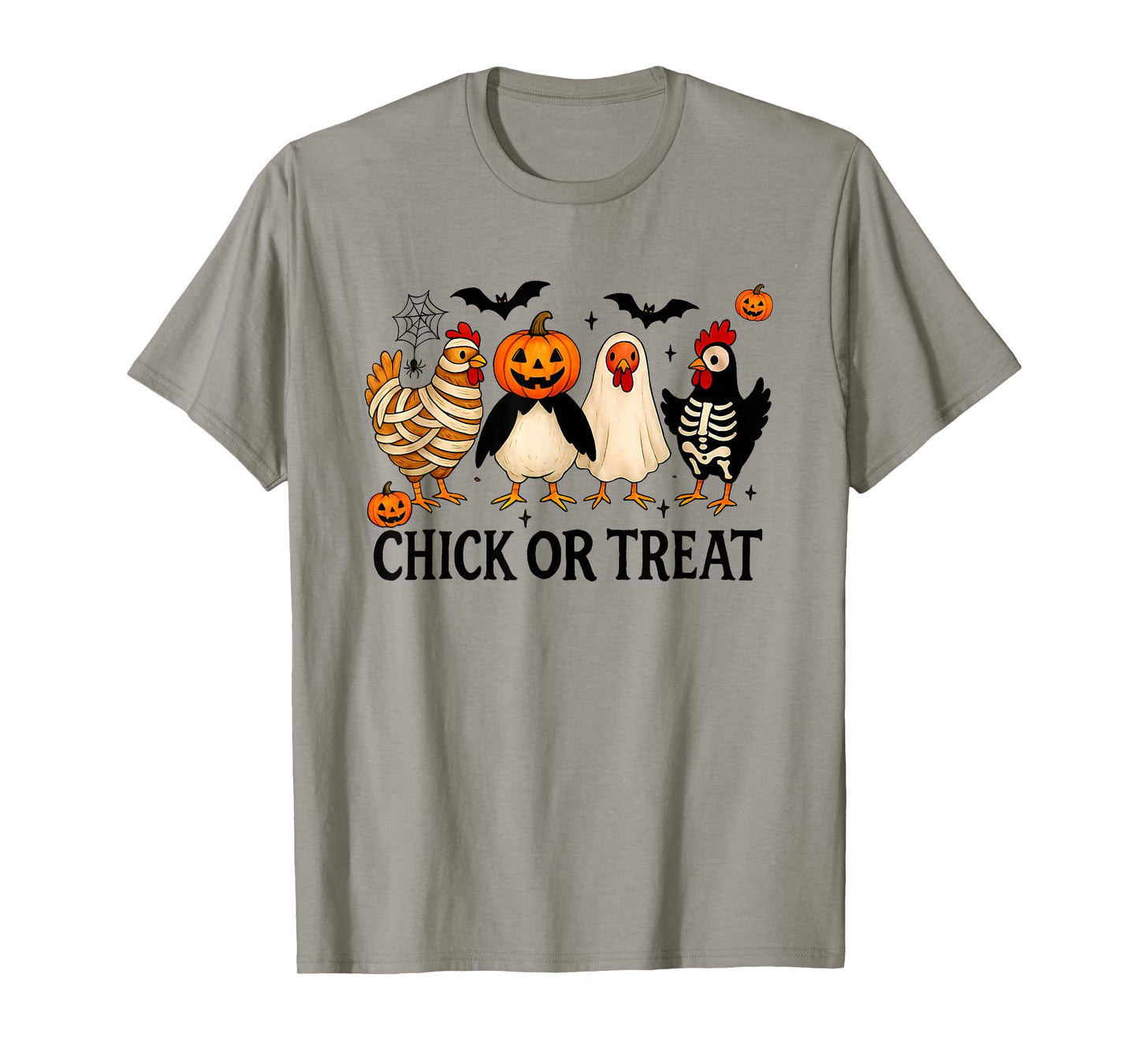 Halloween Chick Or Treat Pumpkin Spooky Witch Chicken Farmer T-Shirt