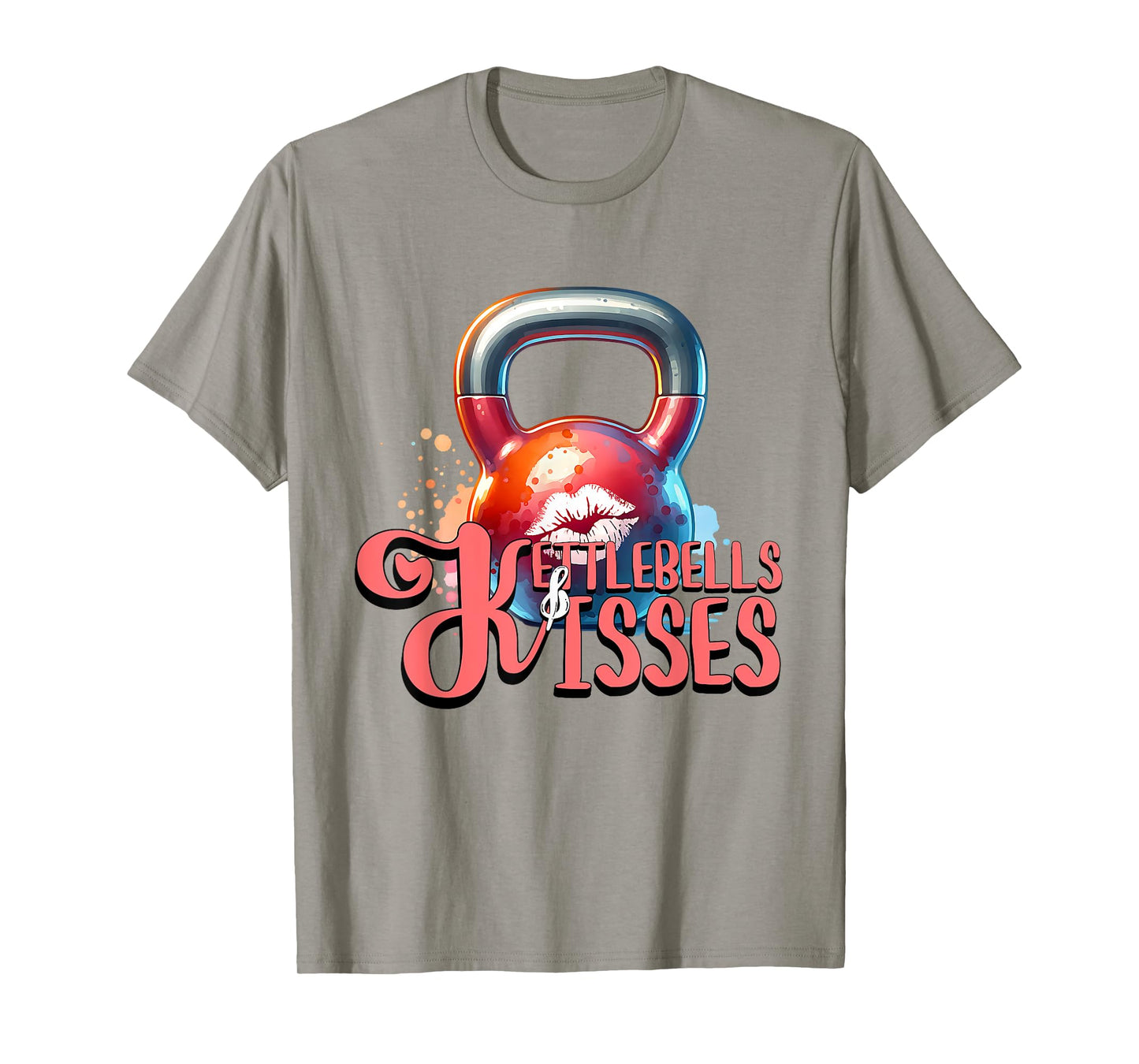 Kettlebells & Kisses Gym Fitness Workout Valentine's Day T-Shirt