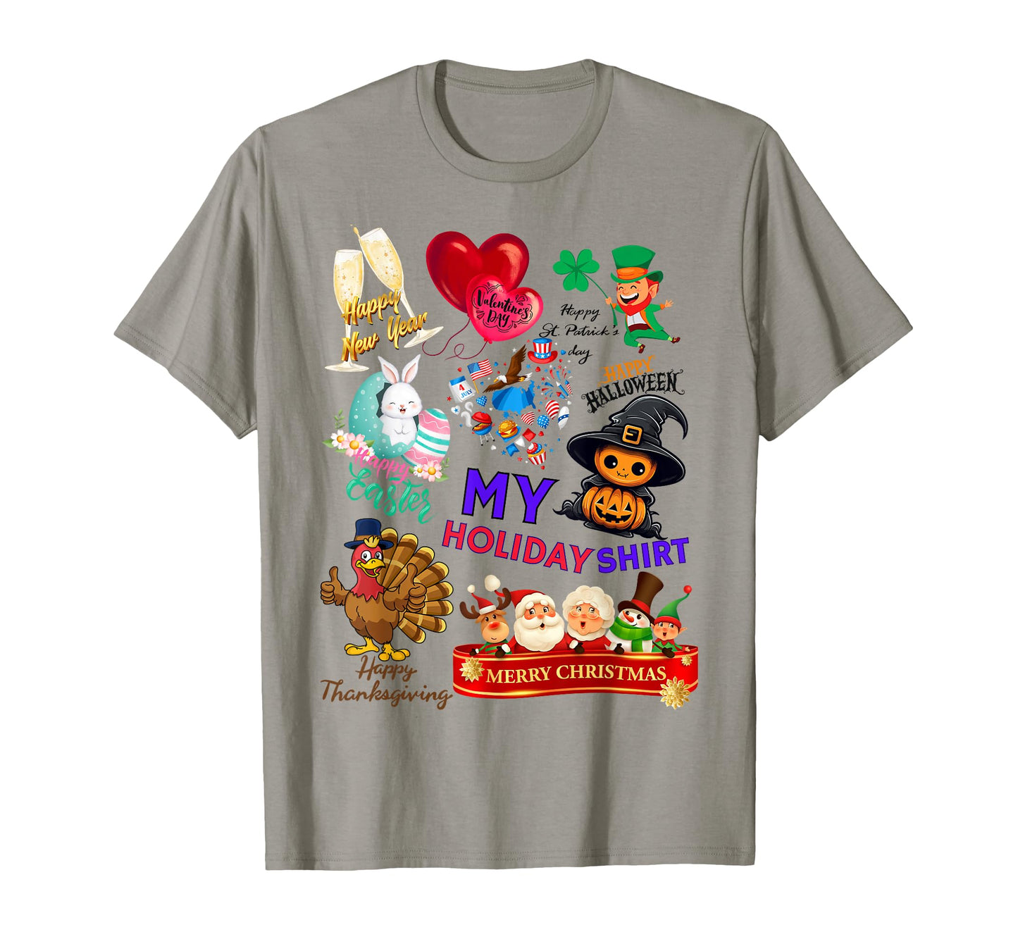 Cute Halloween Ghoul Witch and Pumpkin (+7 More Holidays) T-Shirt