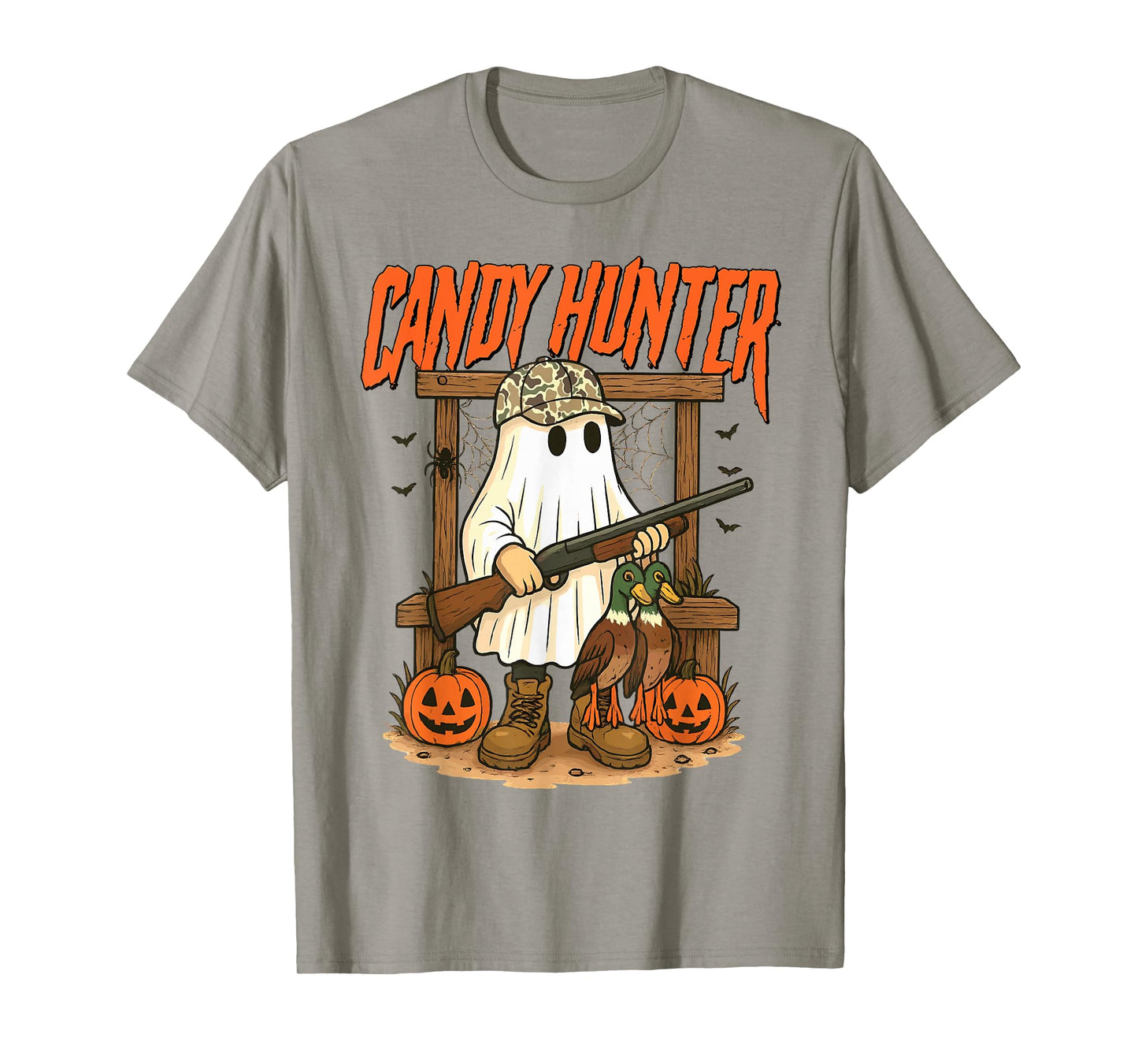 Candy Hunter Camo Ghost Funny Halloween Hunting Season Boys T-Shirt