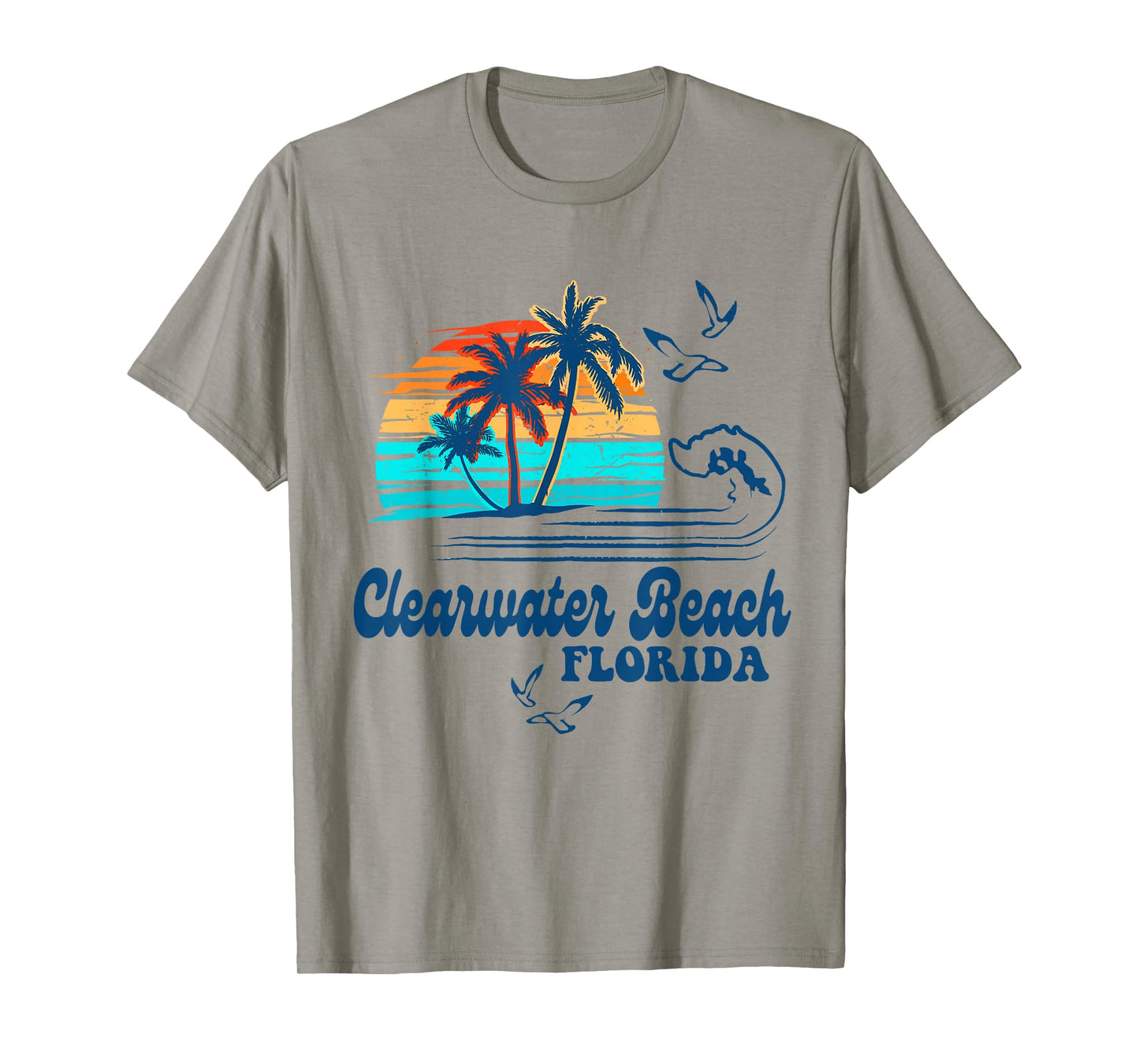 Clearwater Beach Florida 2025 Sunset Vintage 70's Retro T-Shirt