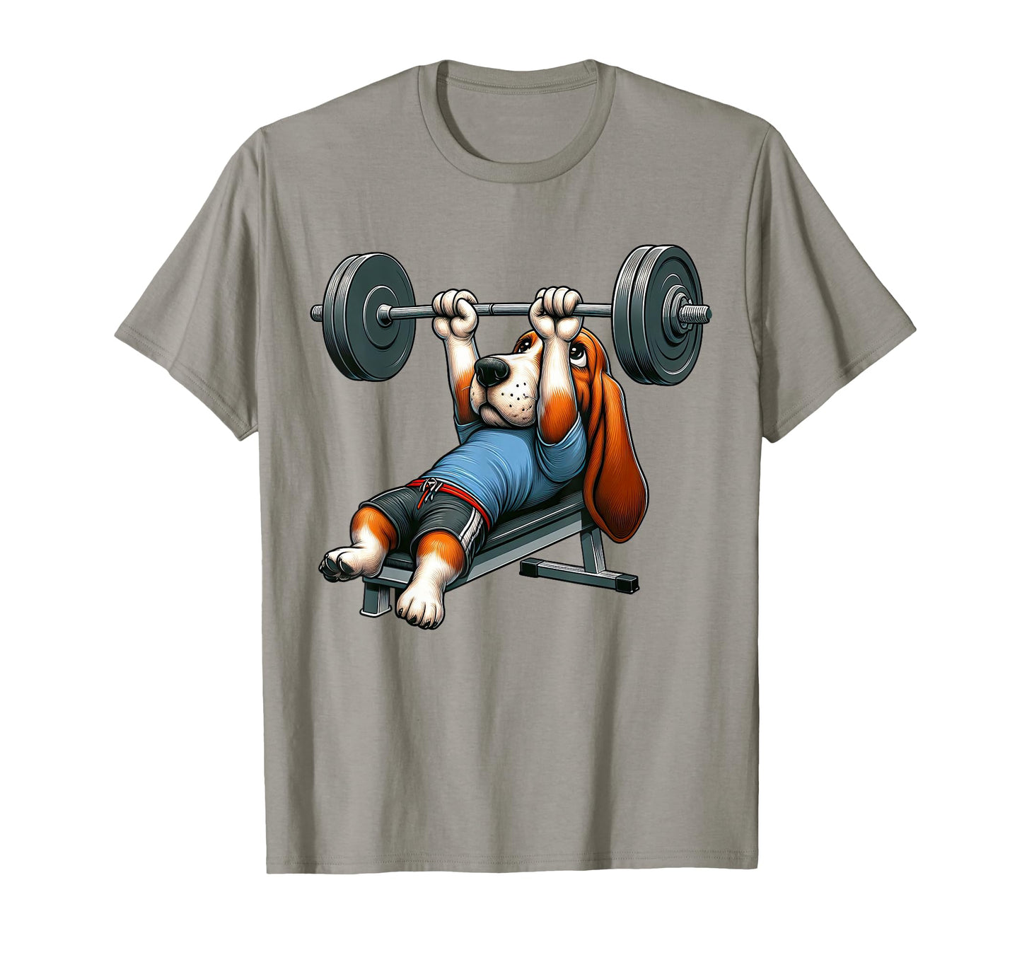 Basset Hound Weightlifting Fitness Gym Training Bodybuilding T-Shirt