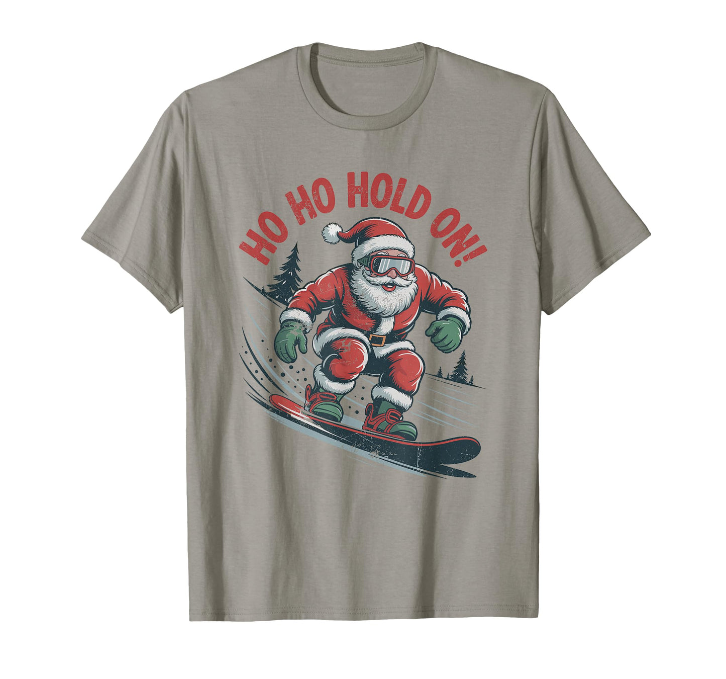 Santa Snowboarding Retro Christmas Holiday Sports Vintage T-Shirt