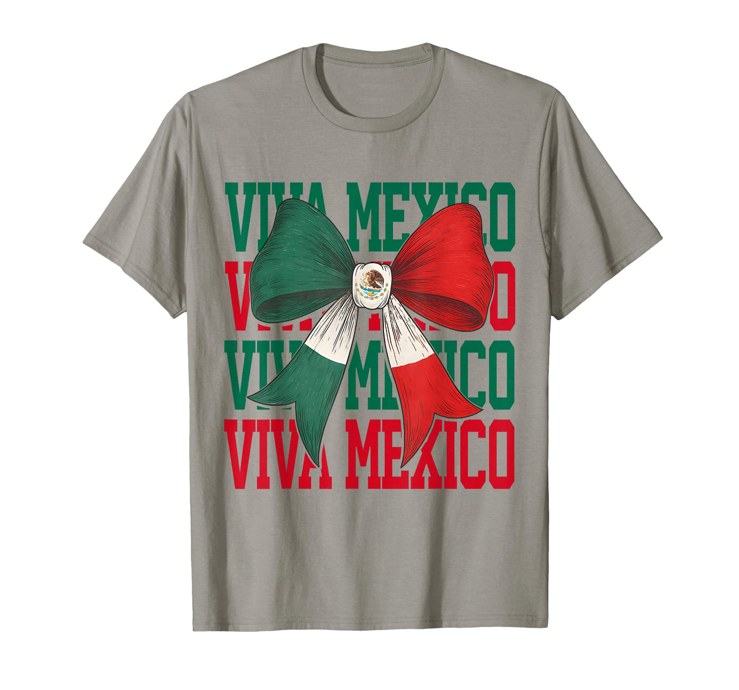 Viva Mexico Coquette Bow Independence Day Women Girls T-Shirt