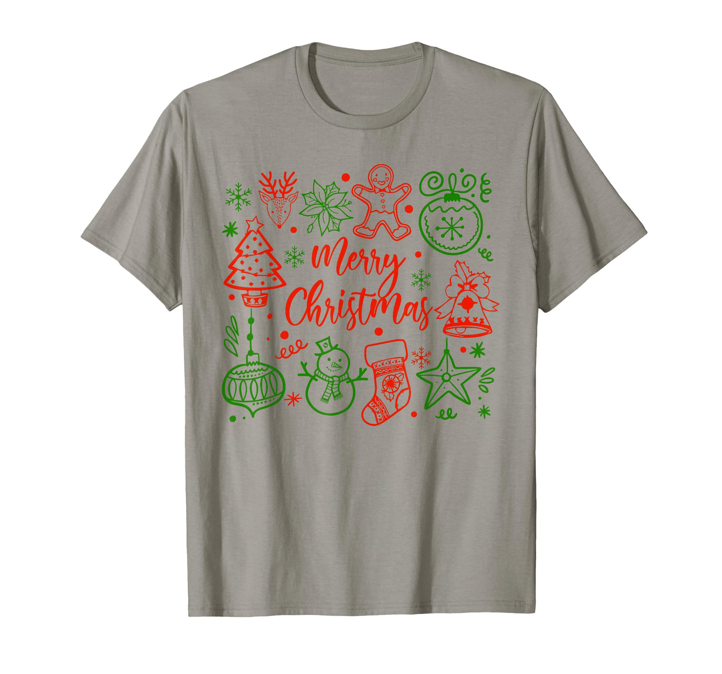 Merry Christmas Xmas Vibes Santa Reindeer Snowman Holiday T-Shirt