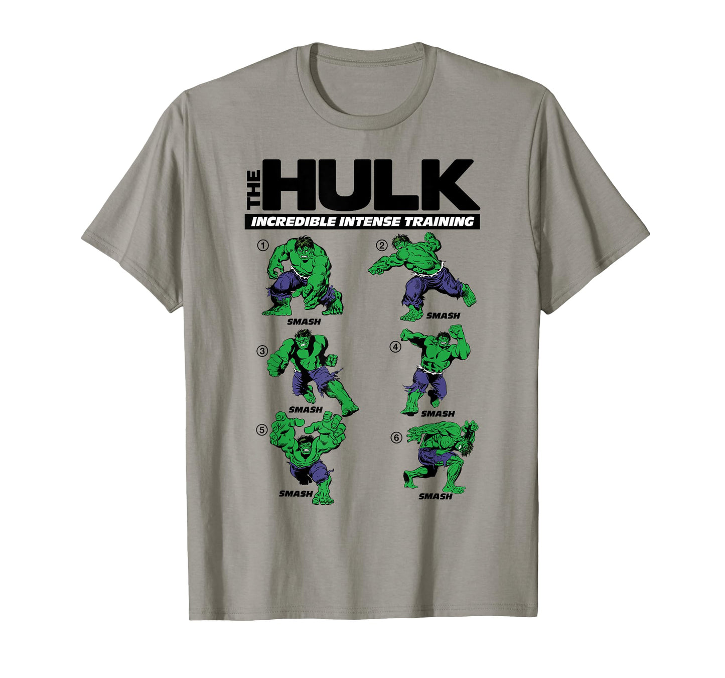 Marvel The Hulk 6 Incredible Intense Training Poses T-Shirt