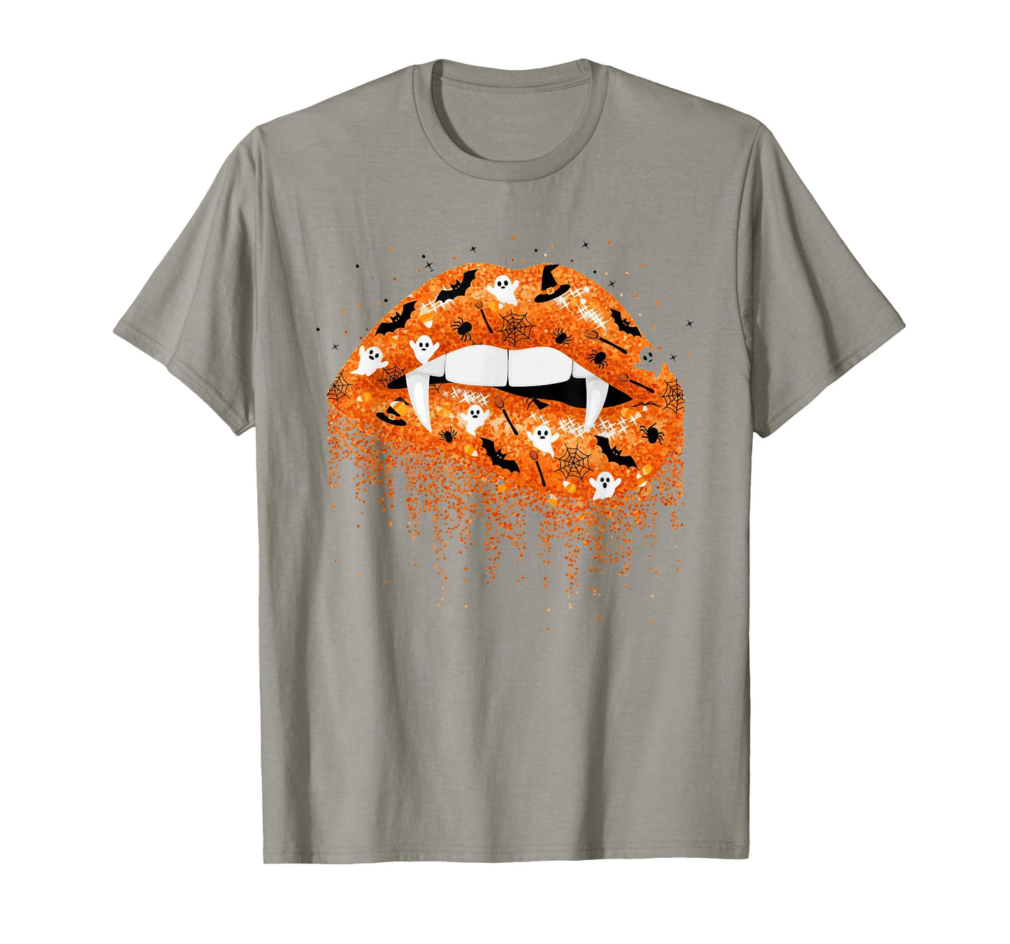 Halloween Vibes Spooky Season Pumpkin Boo Ghost Lips T-Shirt