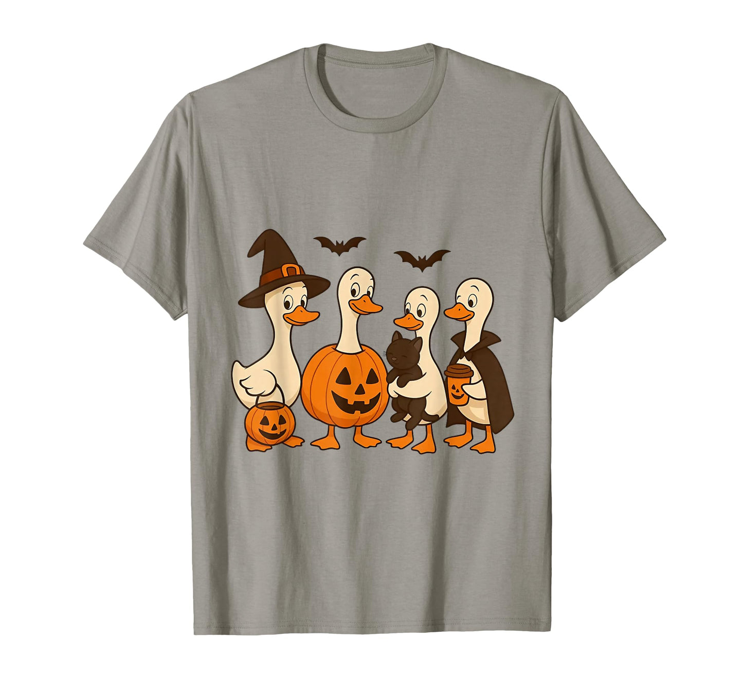 Funny Witch Goose Pumpkin Halloween T-Shirt