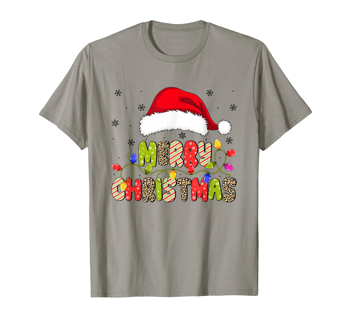 Merry Christmas Lights Santa Family Matching Xmas Men Women T-Shirt