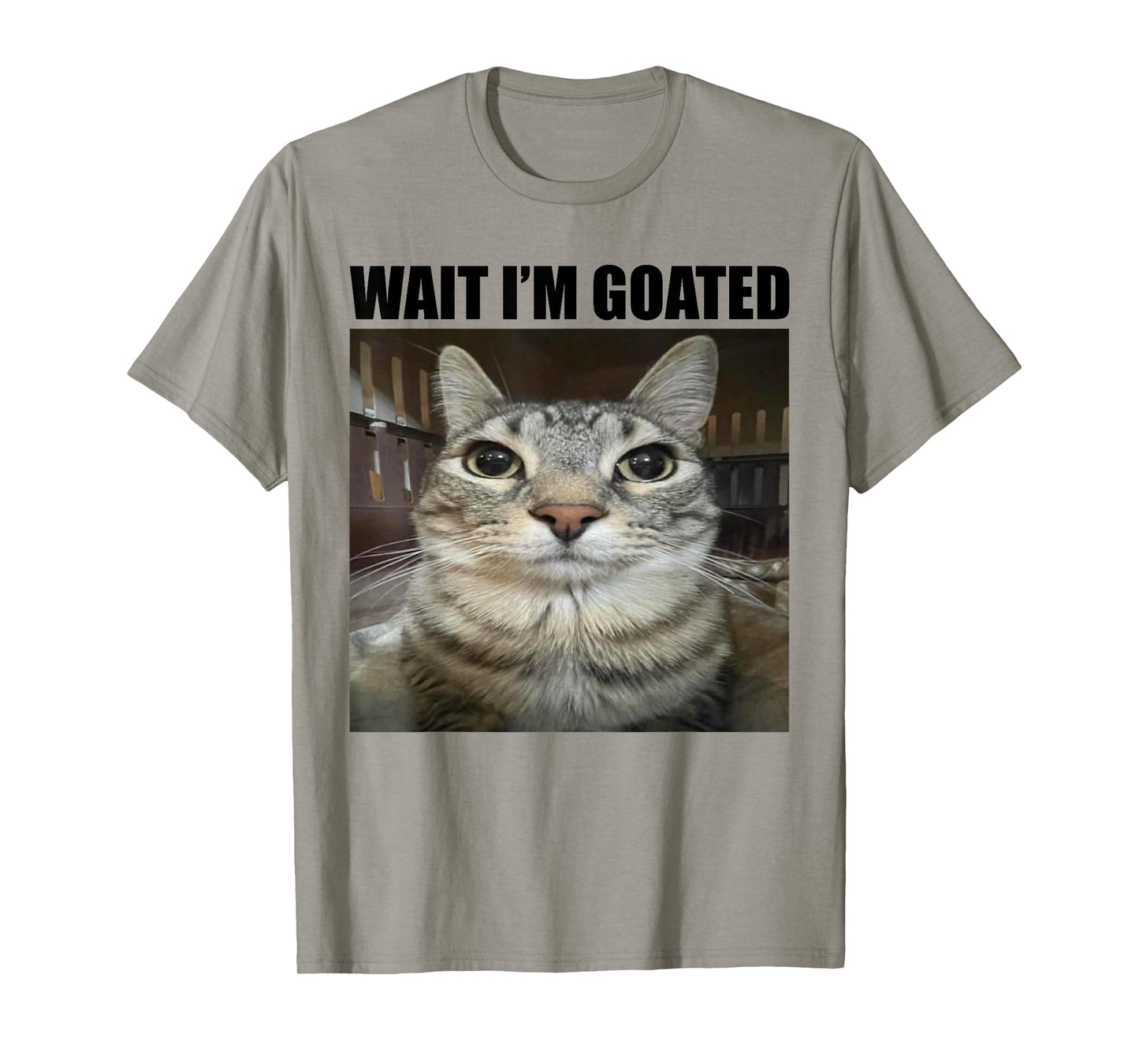 Wait I'm Goated Funny Sarcatic Cat Meme Retro Vintage Humor T-Shirt for Men Women