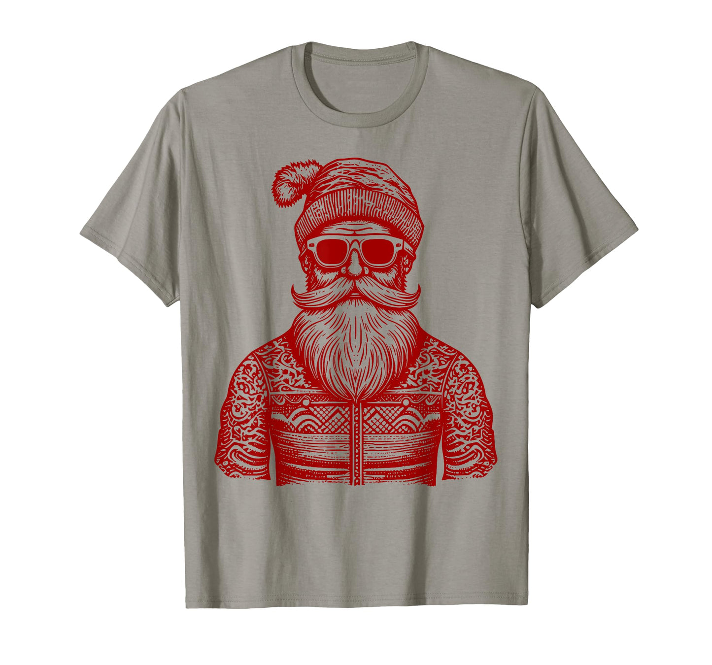 Cool Hip Santa Claus Christmas Hipster Dude Dad Ugly Sweater T-Shirt