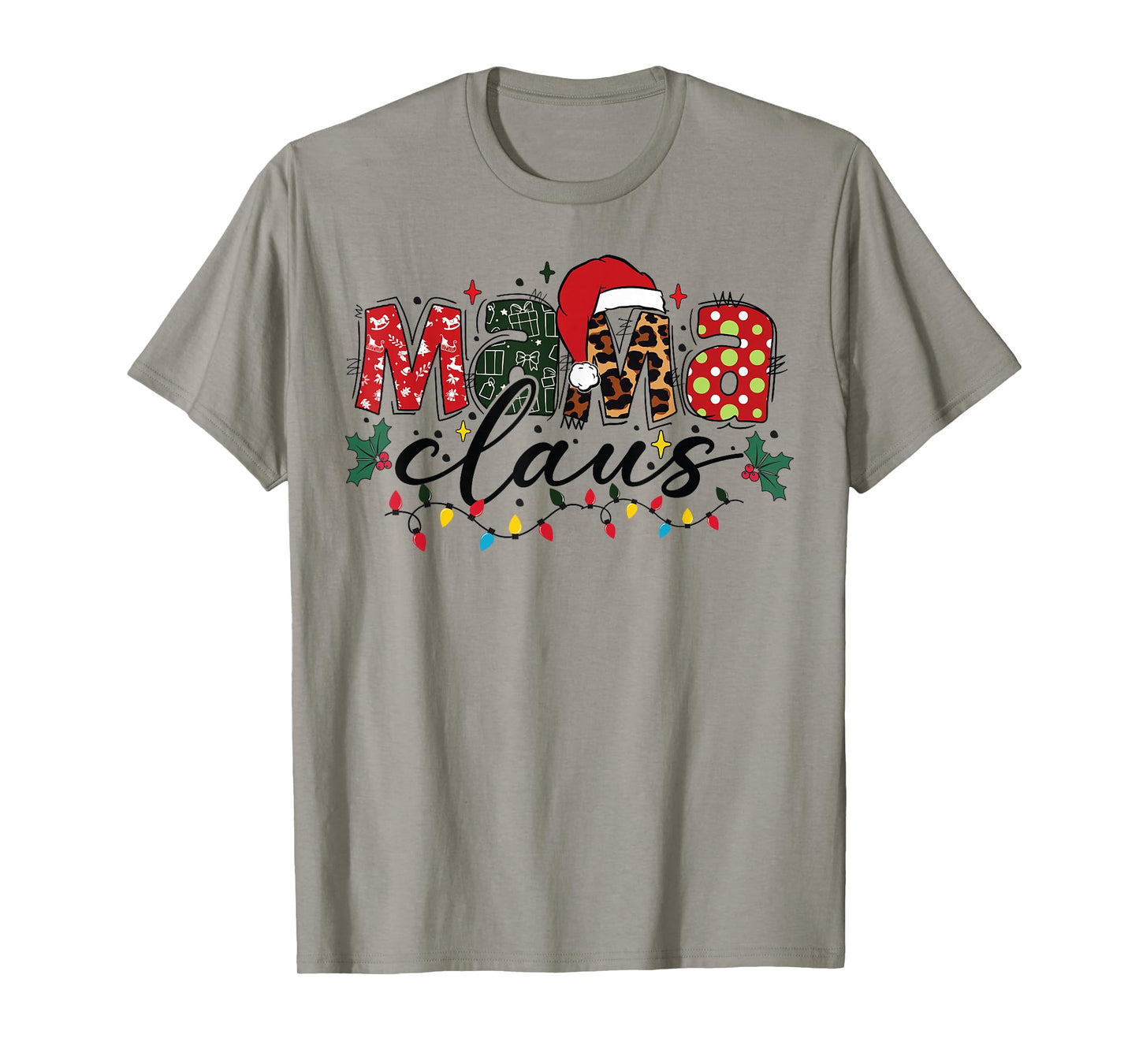 Mama Claus Christmas Pajama Santa Claus Family Matching T-Shirt