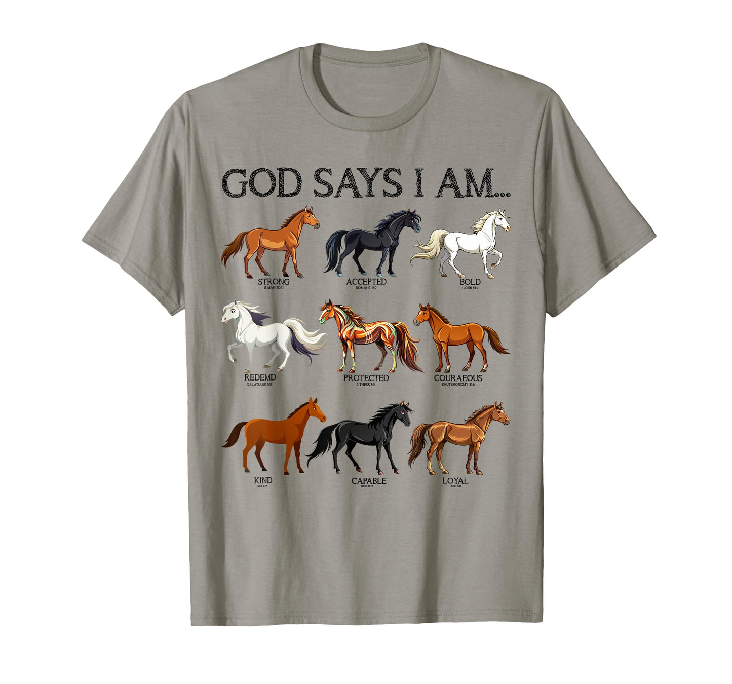God Says I Am Horses Christian Teen Girl Toddler Good Sister T-Shirt