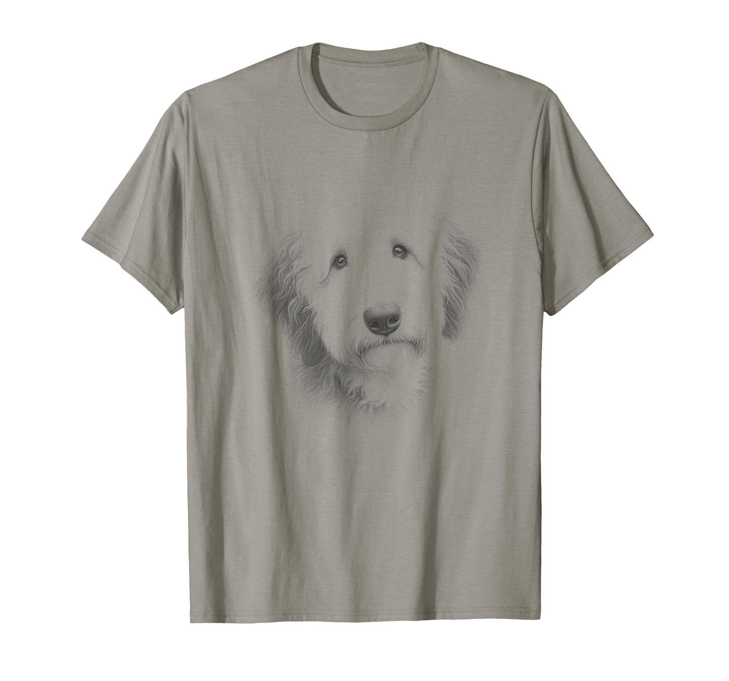 Vintage Sheepadoodle Face Art Design T-Shirt