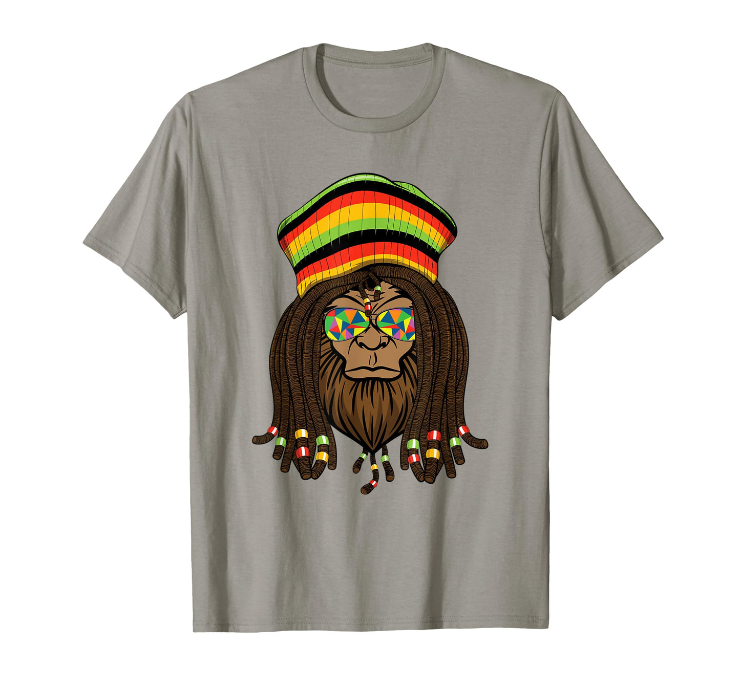 Sasquatch Reggae Dreads Bigfoot Dreadlocks Jamaica Rasta T-Shirt