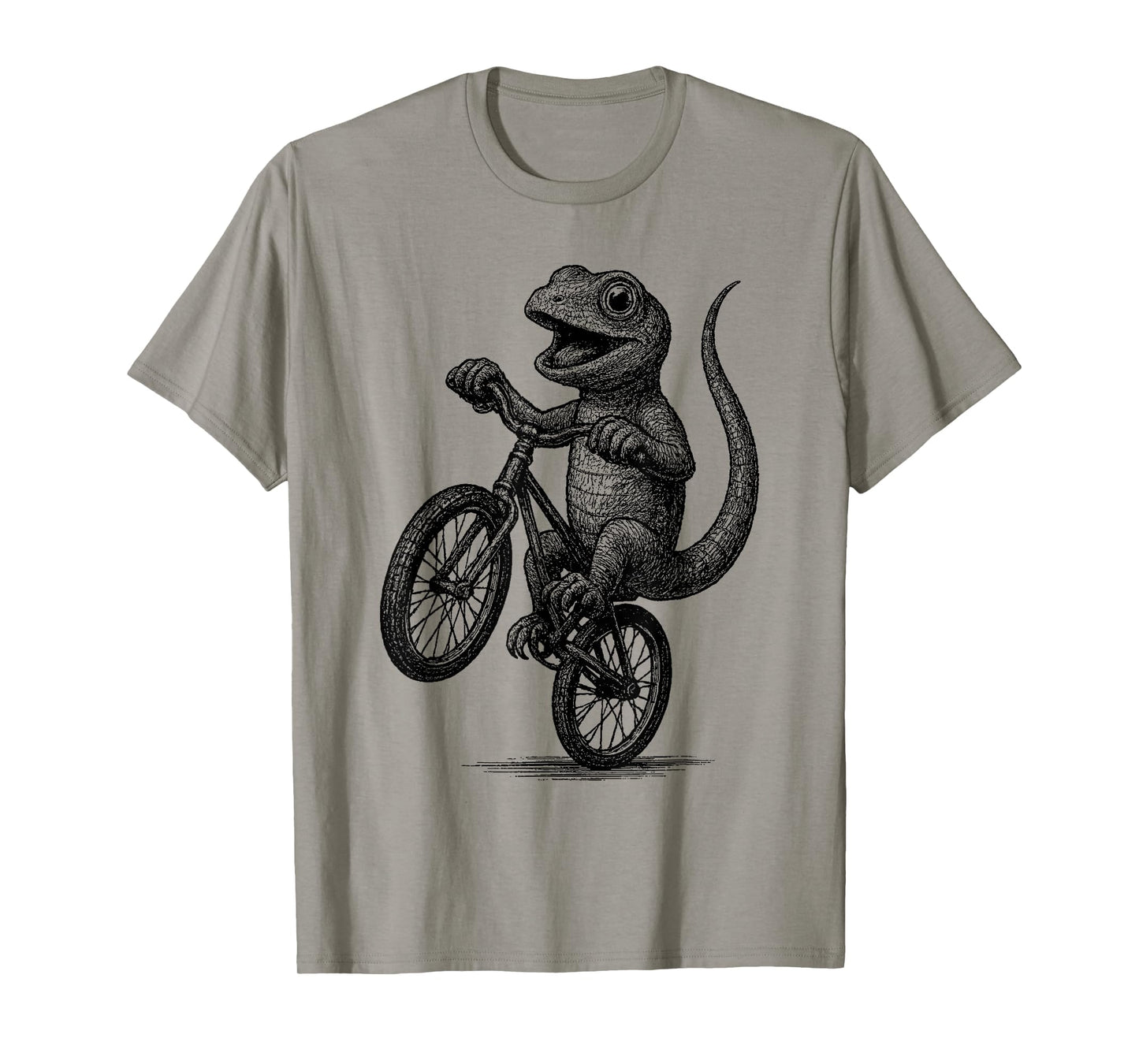 Vintage Kawaii Lizard Riding Bicycle Cycling Biker Cyclist T-Shirt