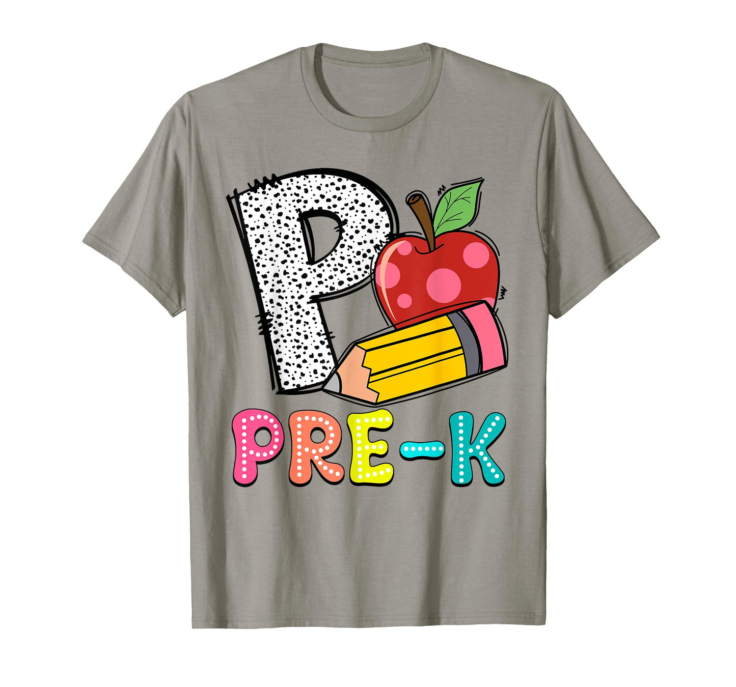 P Is For Pre-K Teacher Pencil Apple Back To School T-Shirt