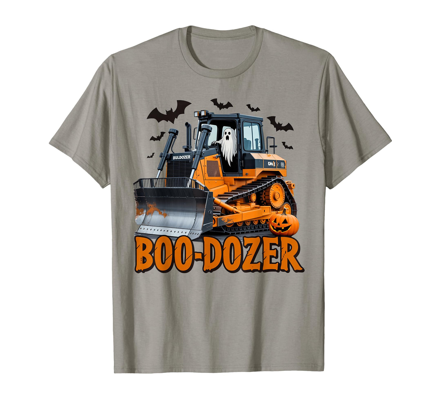 Boo Dozer Ghost Bulldozer Halloween Construction Trucks Kids T-Shirt